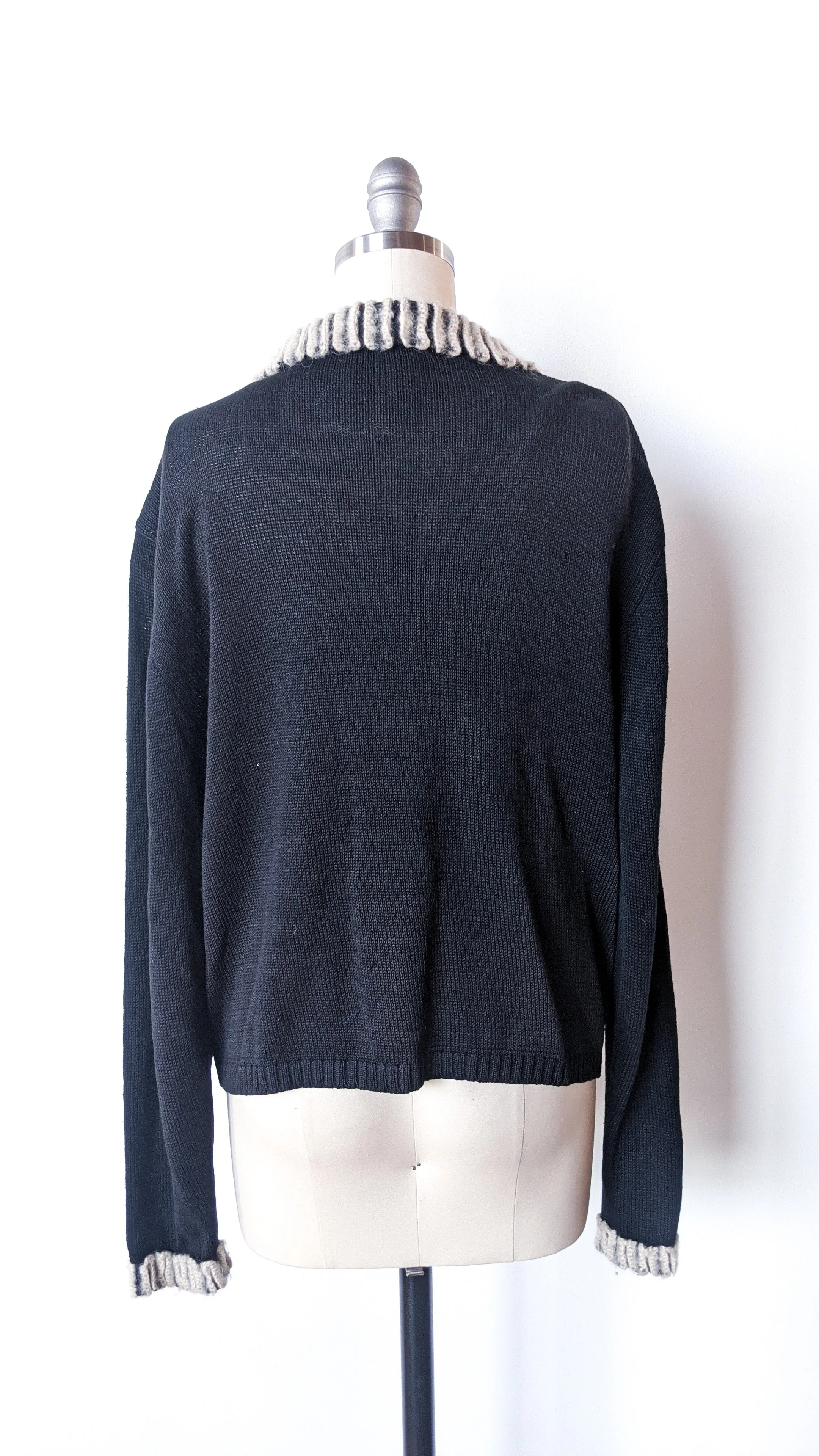 1980s Vivian Wang Triangular Front Knit Sweater, sz. L
