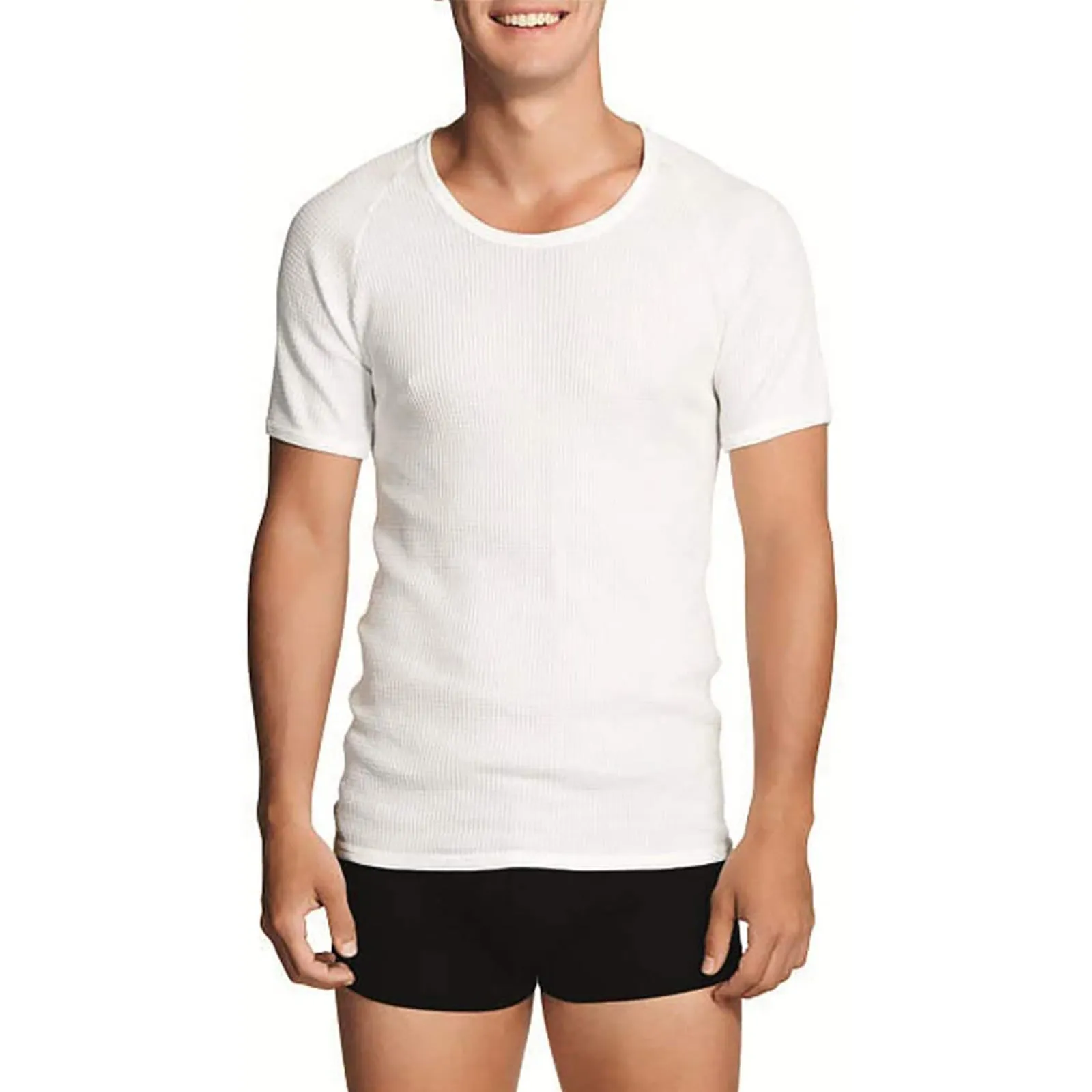 2pc Set Holeproof Men All Seasons White Full Brief Underwear Aircel T Shirt Tee Base Layer