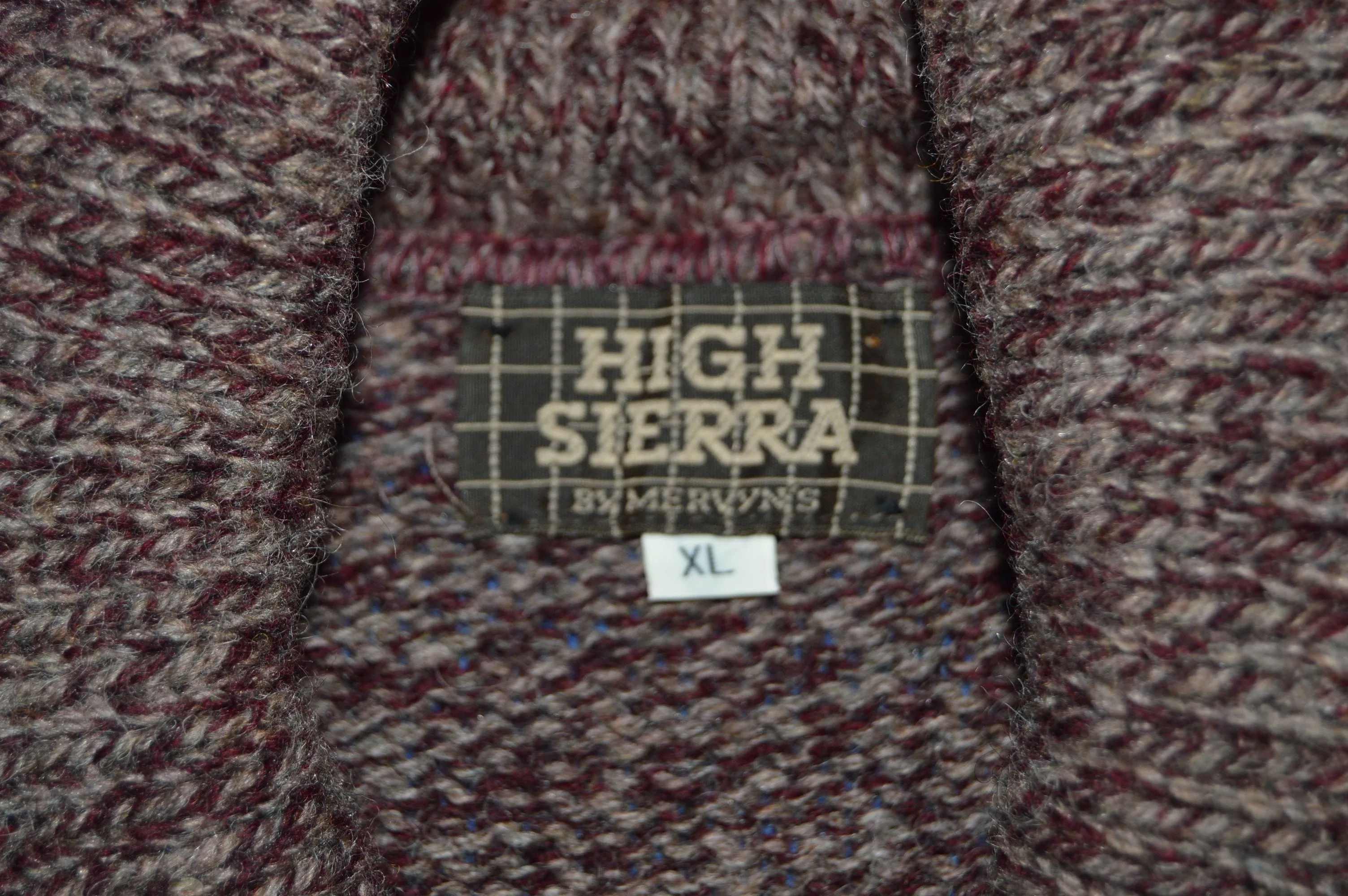 80s High Sierra Wool Shawl Neck Sweater Extra Large