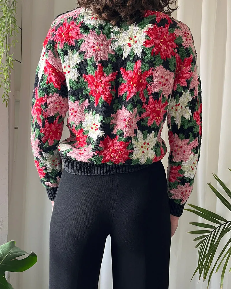 80s Poinsettias Sweater | S-L