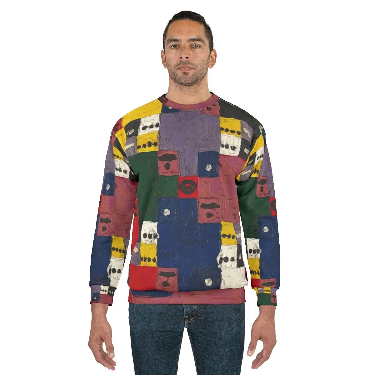 Alfred Jensen Abstract Sweatshirt with Spiritual Geometry