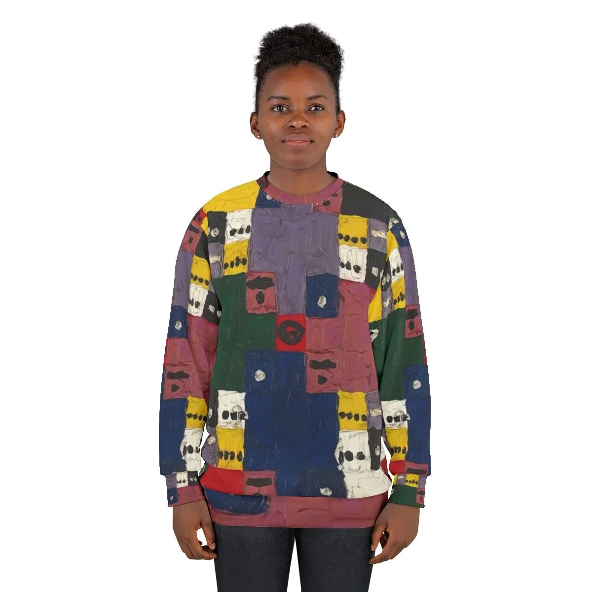 Alfred Jensen Abstract Sweatshirt with Spiritual Geometry
