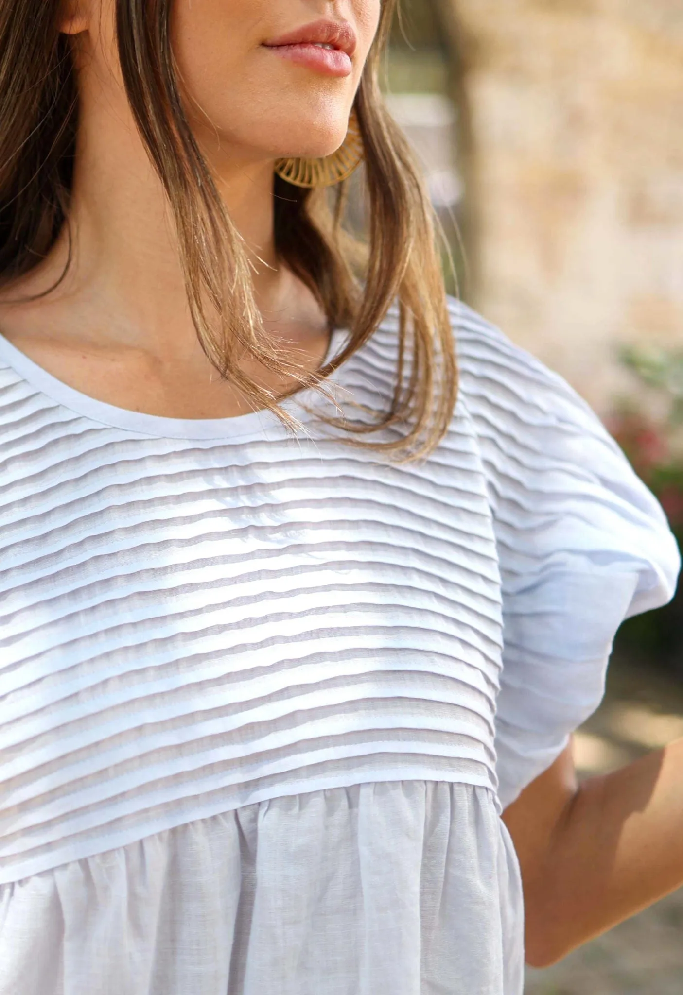 AMORE PINTUCKS - THE OVERSIZED PINTUCK RAMIE TOP