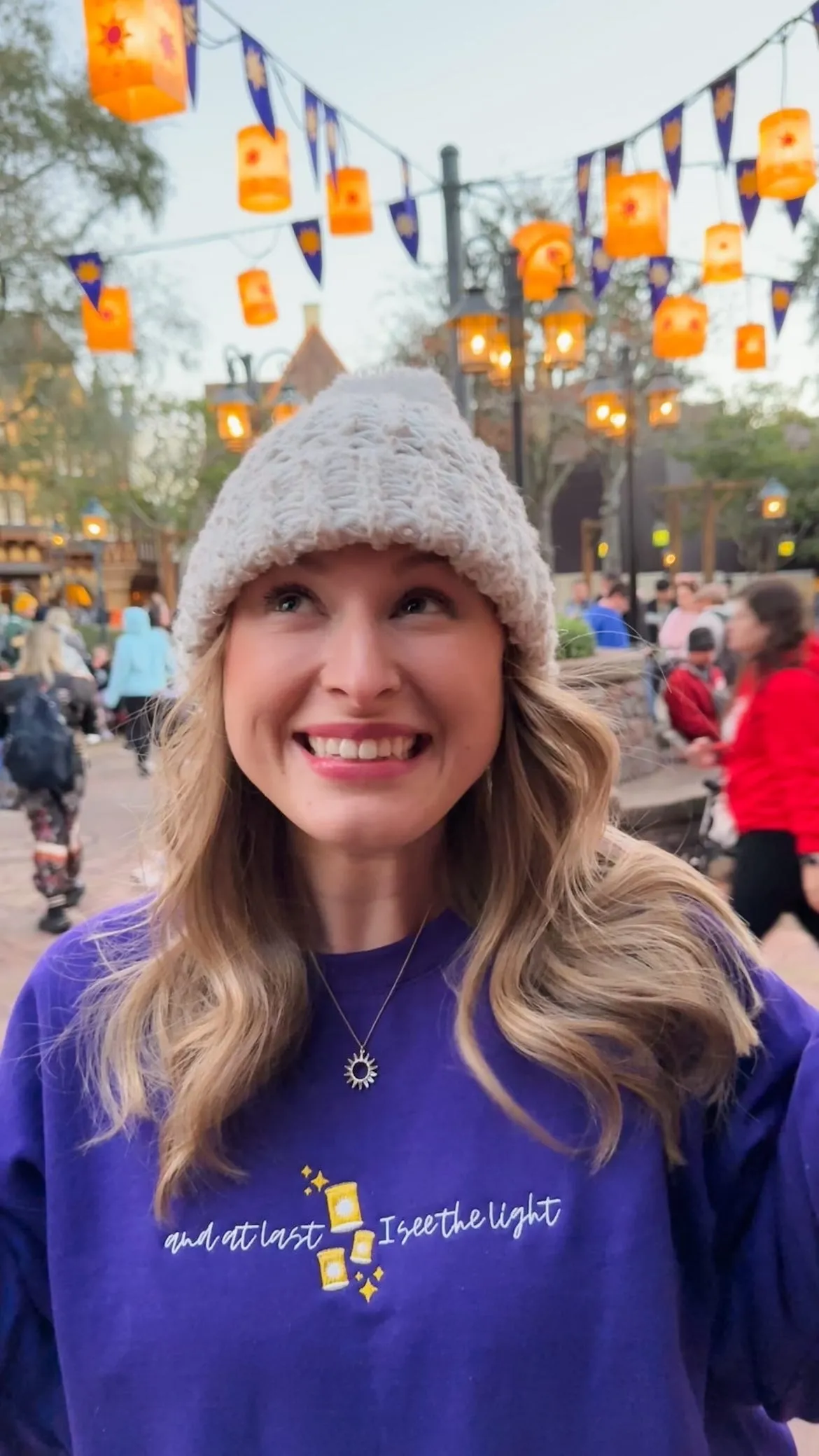 And At Last I See The Light on Princess Purple Gildan Heavy Blend Sweatshirt