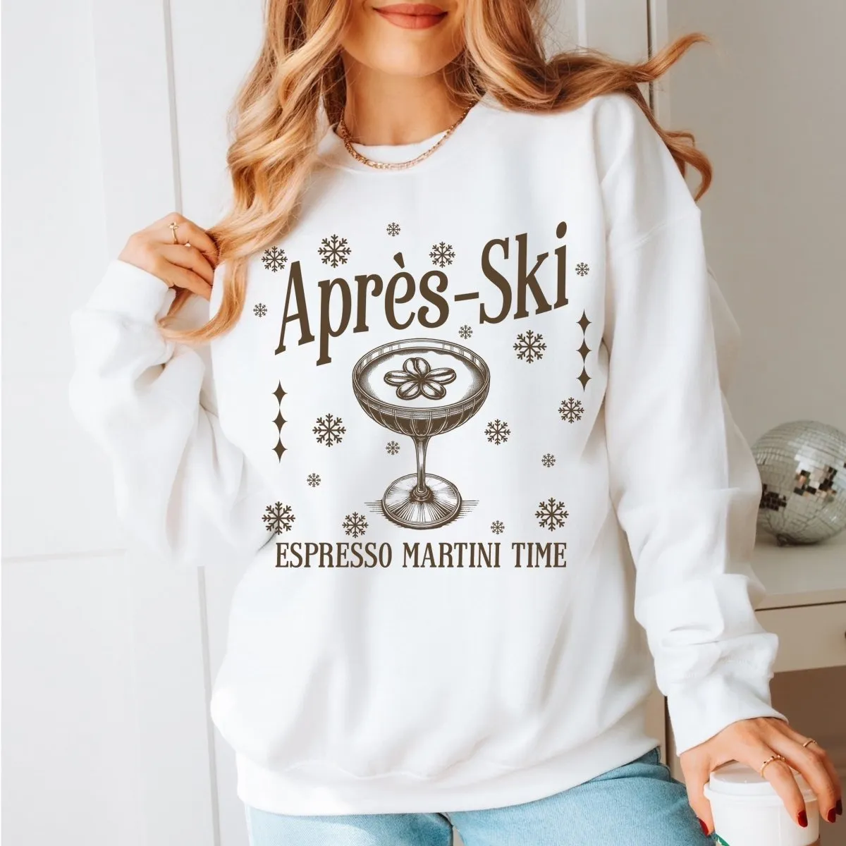 Apres Ski Espresso Martini Time Wholesale Graphic Sweatshirt - Quick Shipping