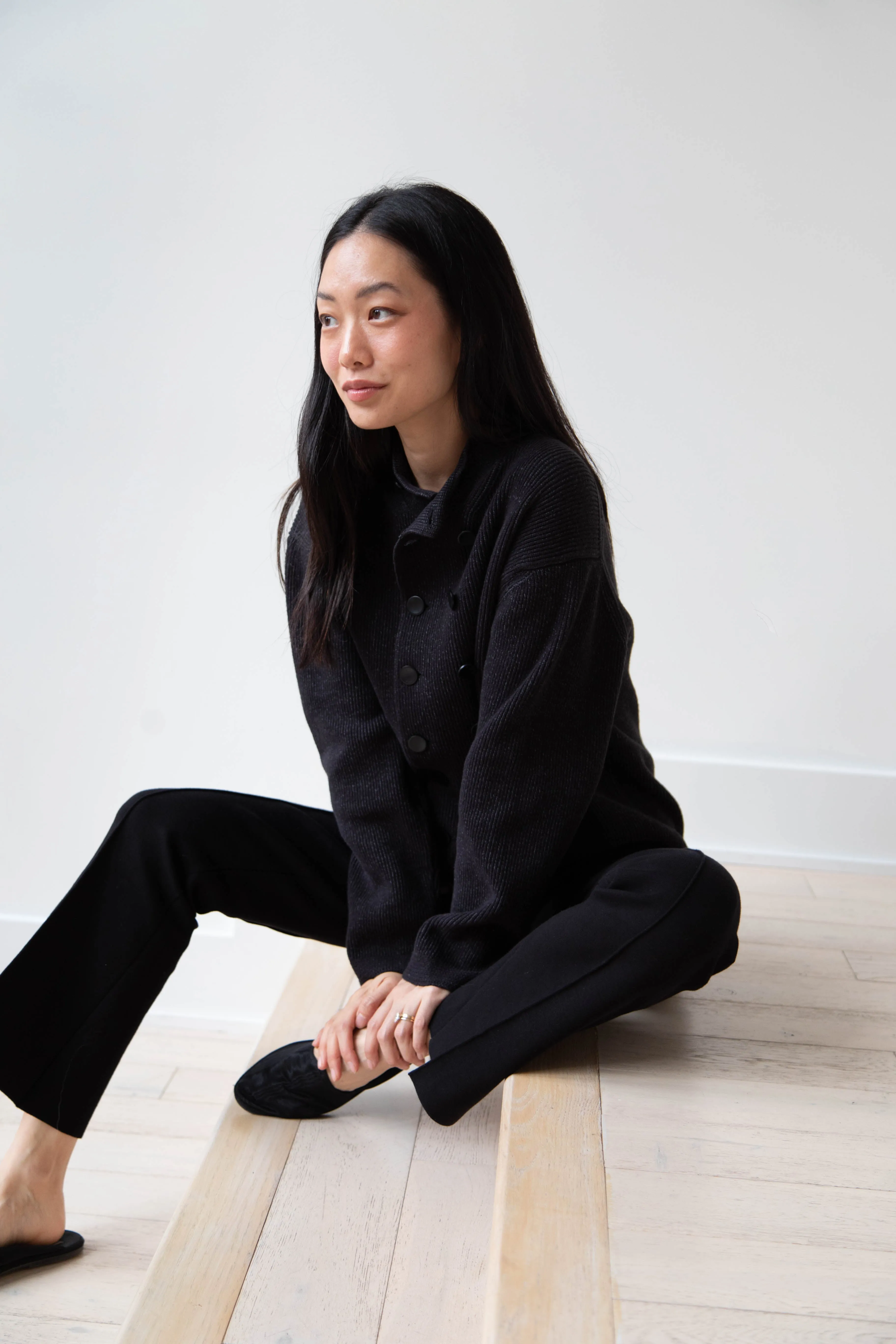 Aseedonclöud | Tea Garden Knit Jacket in Black