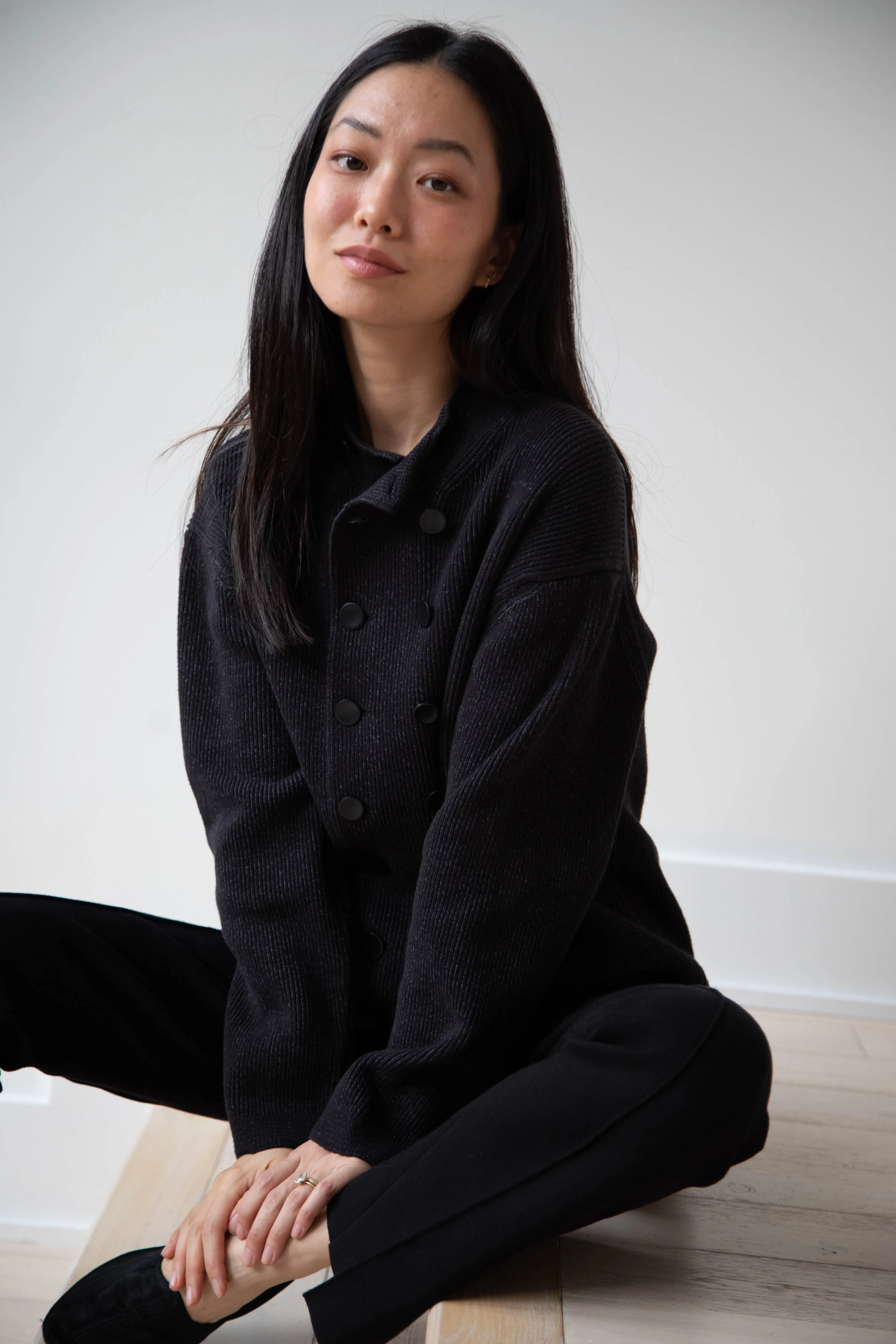 Aseedonclöud | Tea Garden Knit Jacket in Black