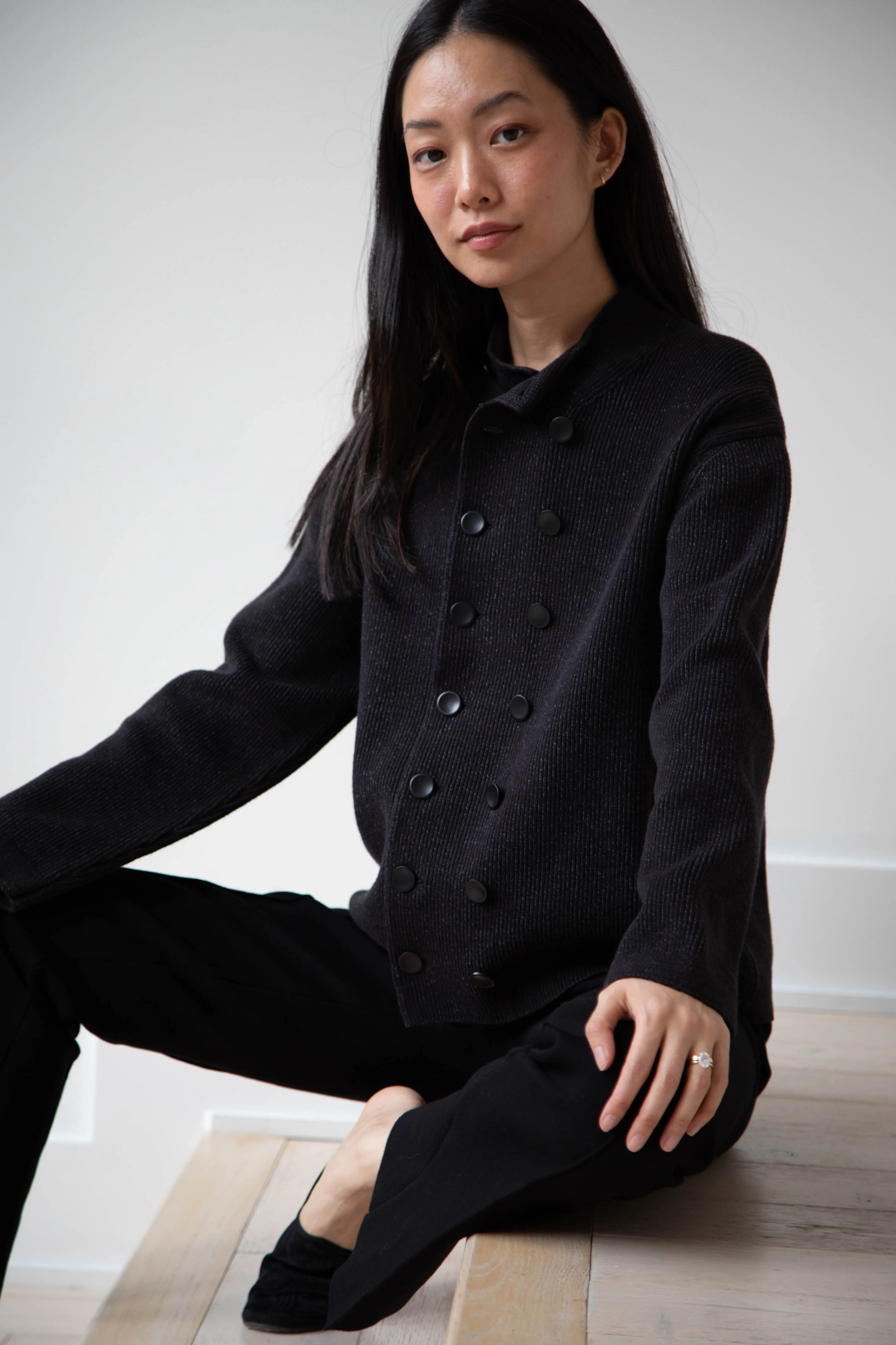 Aseedonclöud | Tea Garden Knit Jacket in Black