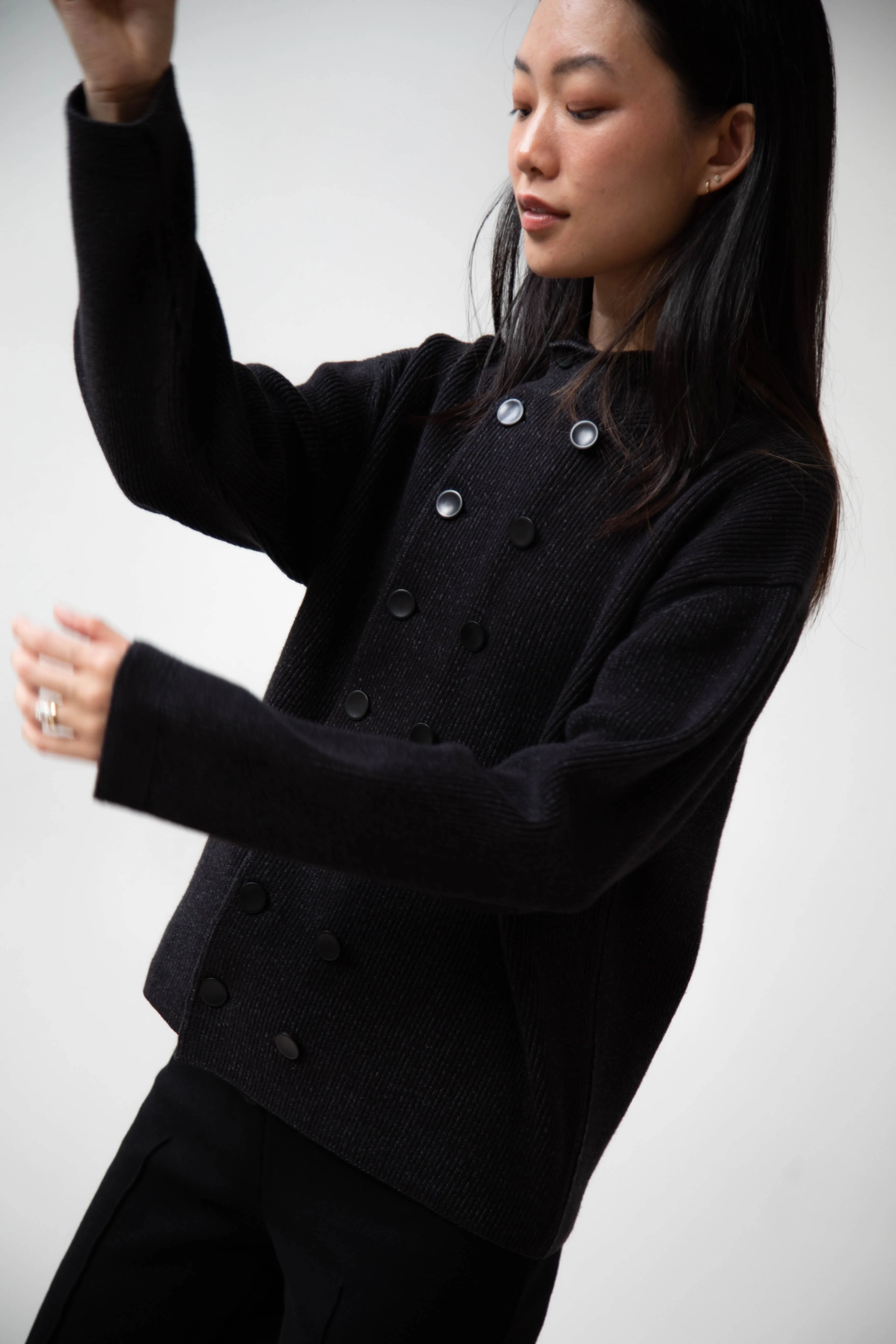 Aseedonclöud | Tea Garden Knit Jacket in Black