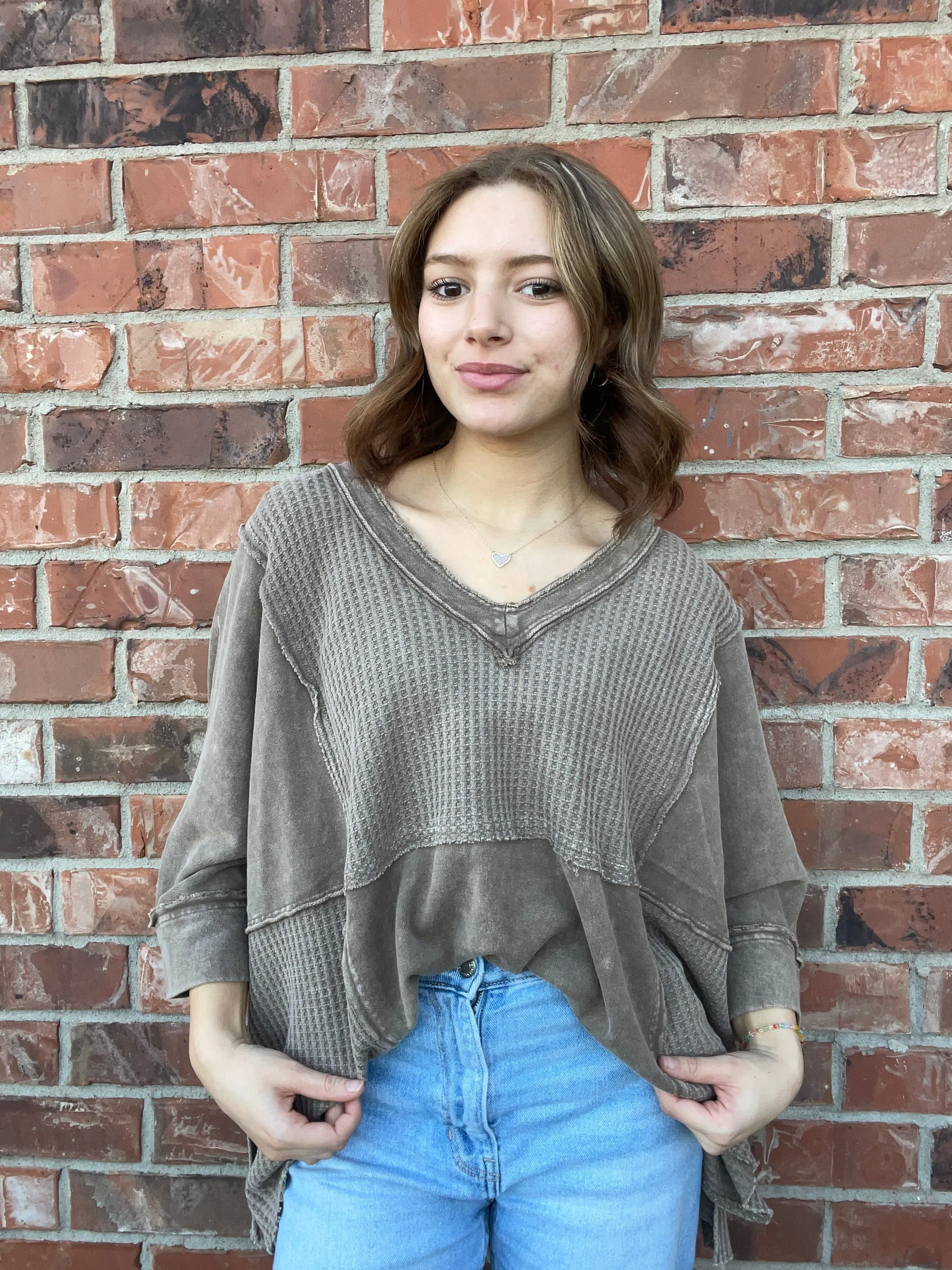 Ash Waffle Knit Top
