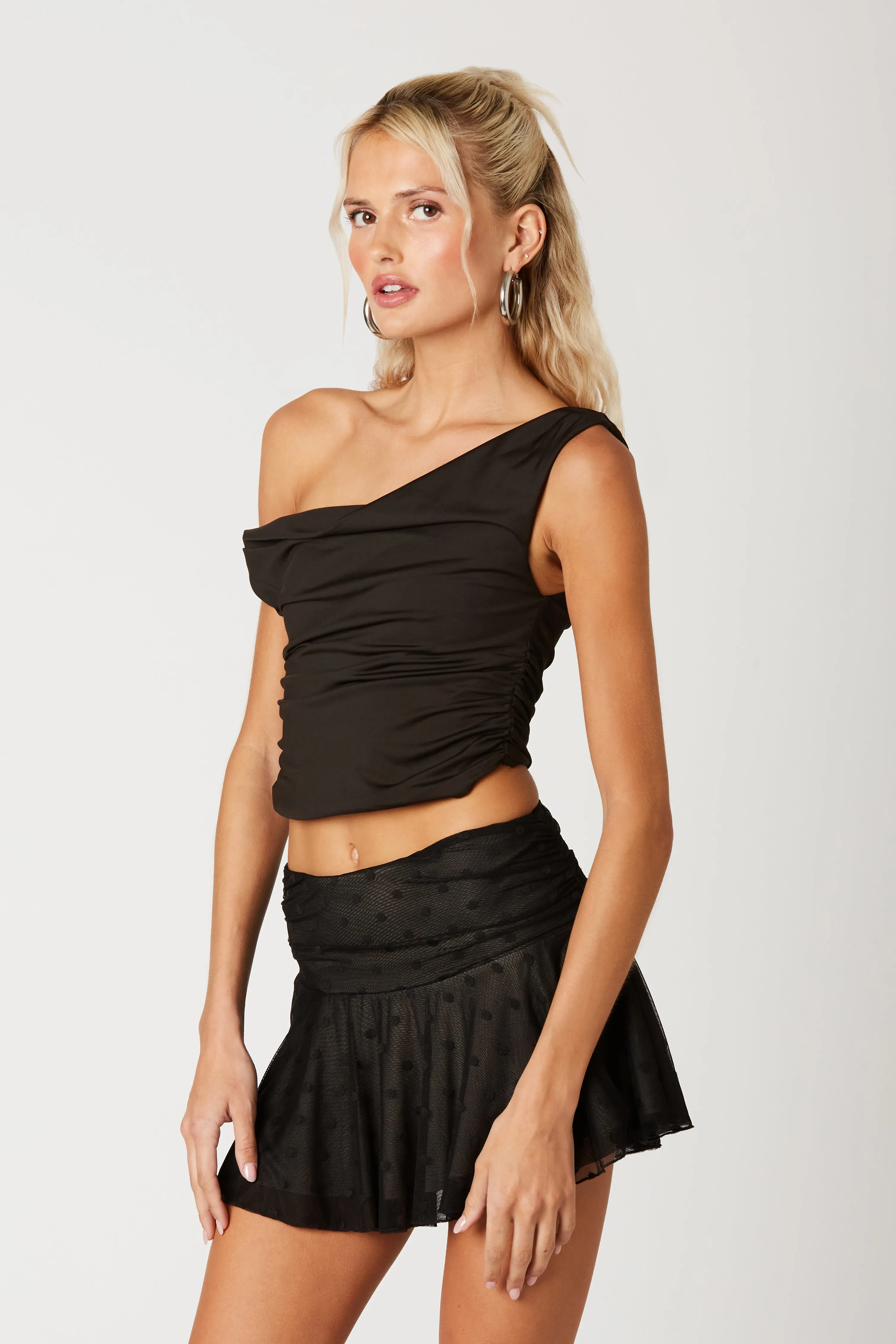Asymmetrical Cropped Knit Top