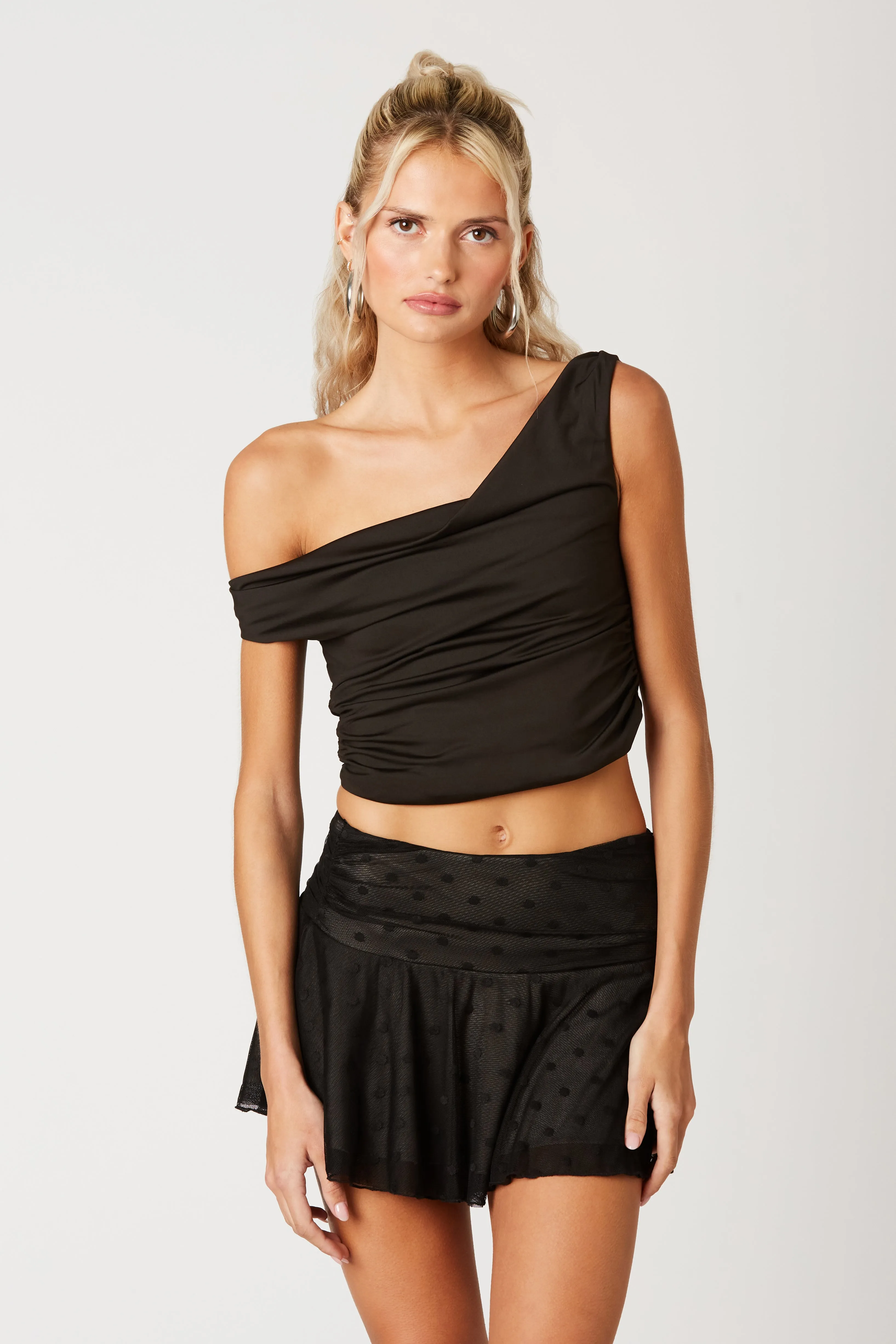 Asymmetrical Cropped Knit Top