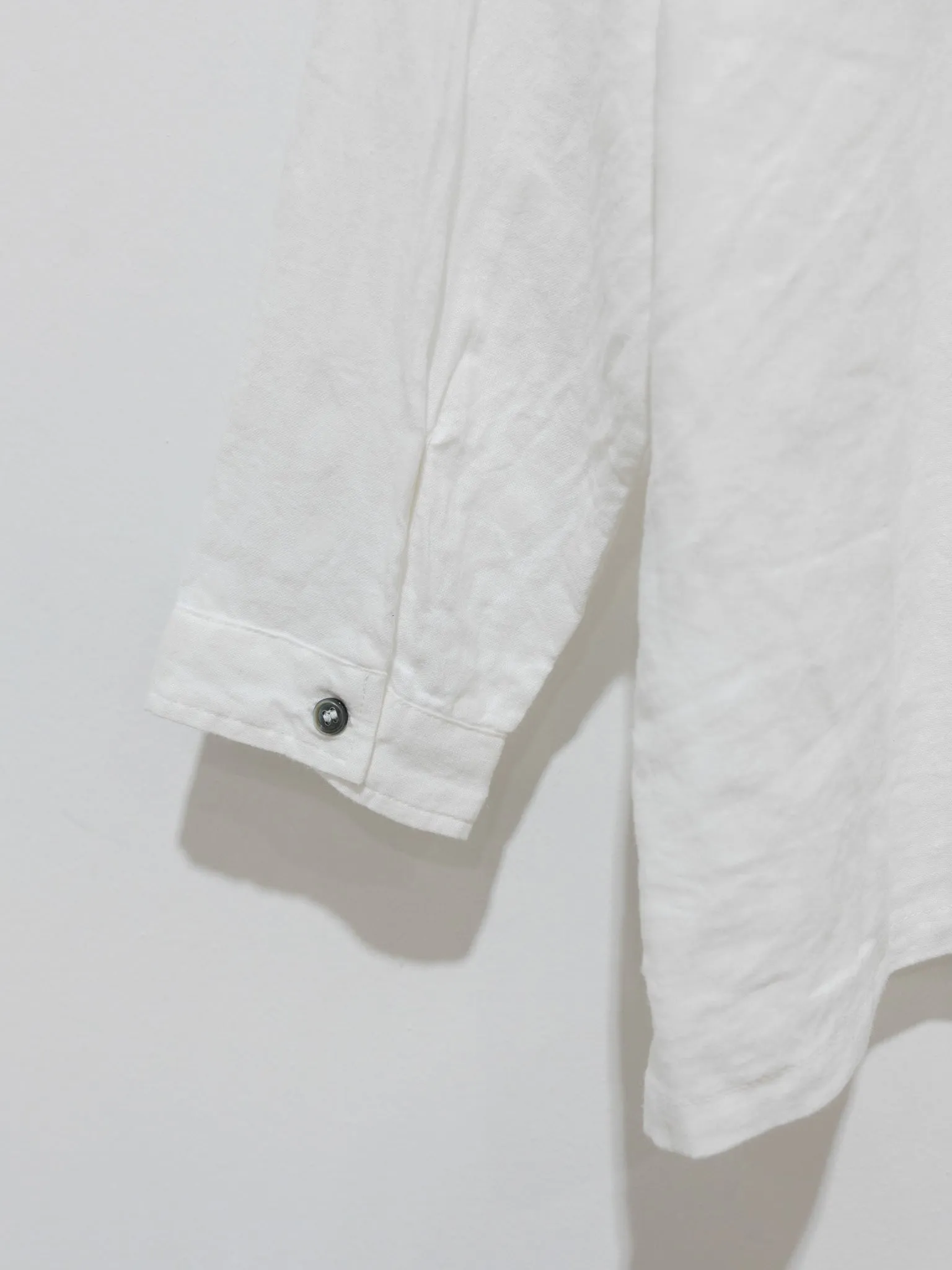 Azumadaki Ramie Flocky Dot Shirt - White