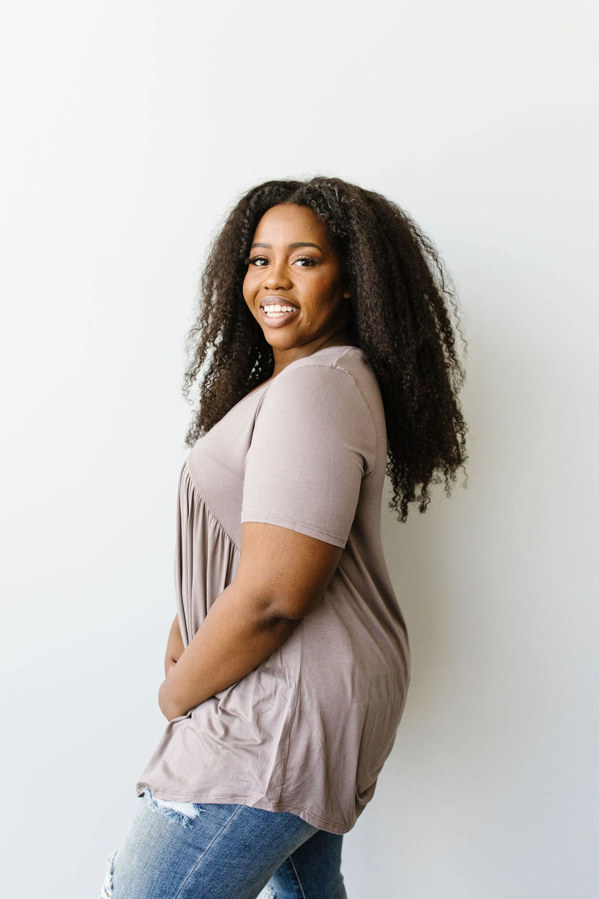 Bamboo Knit Top In Mocha
