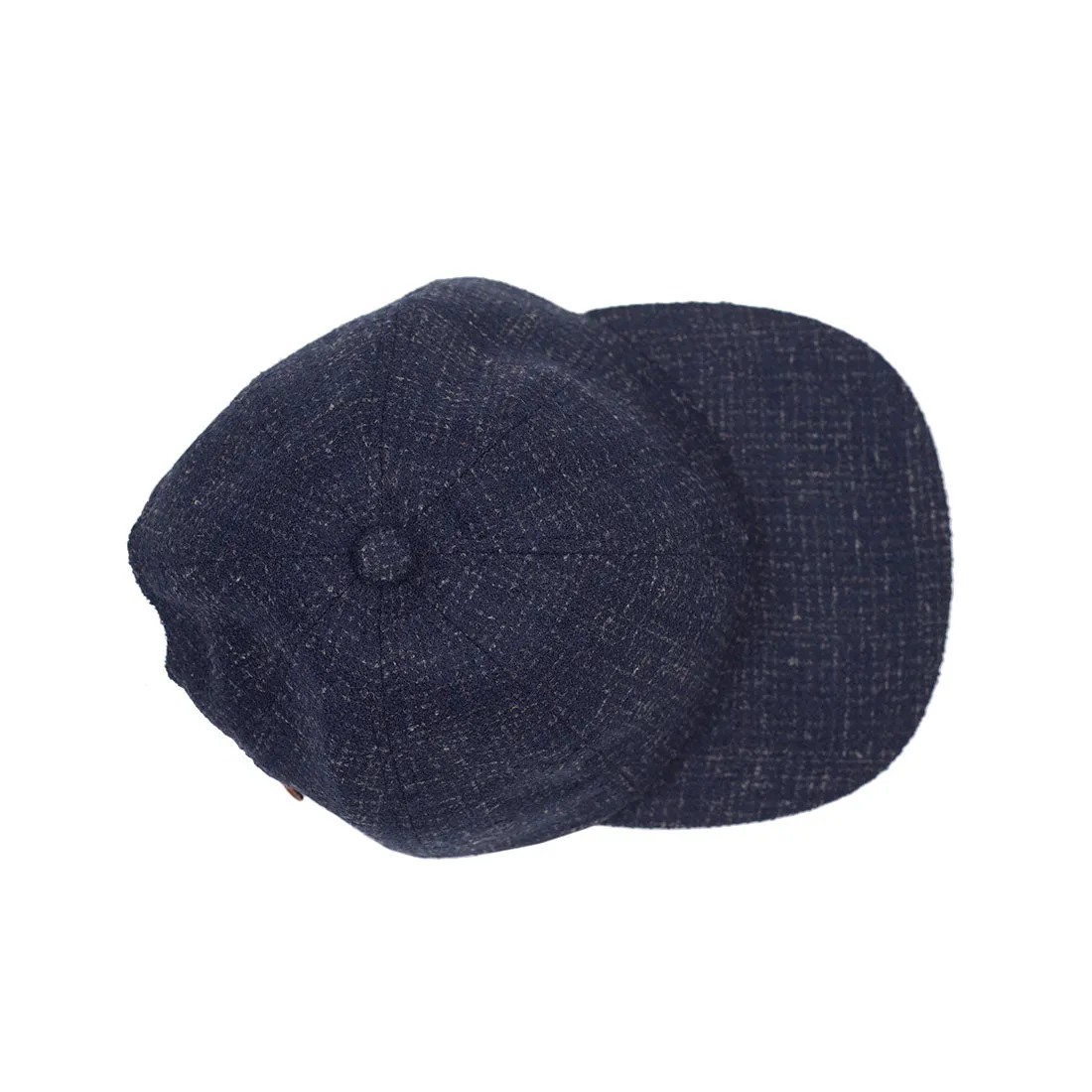 Baseball cap in wool blend check