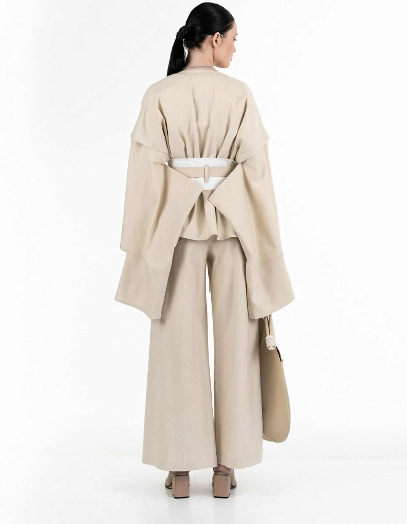 Beige linen kimono
