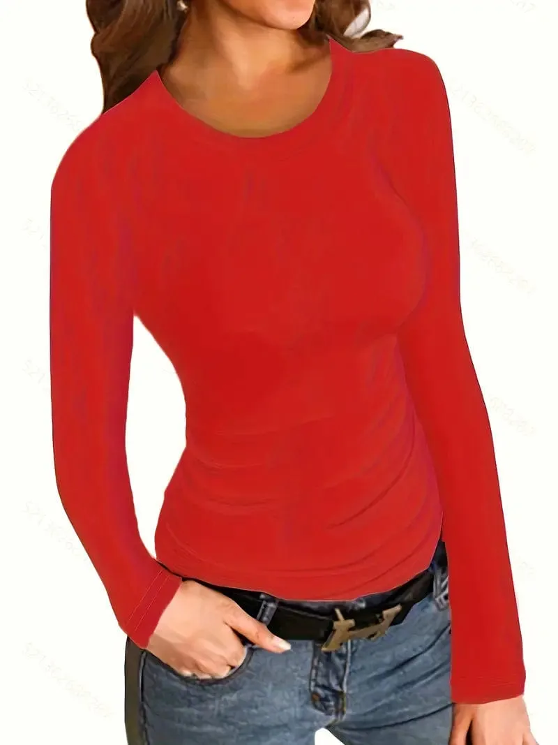 Beige Ribbed Knit Top