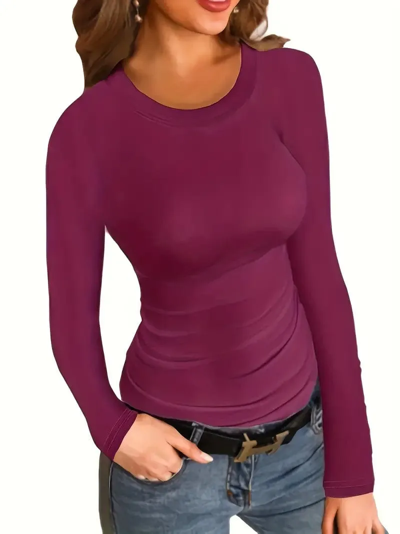 Beige Ribbed Knit Top