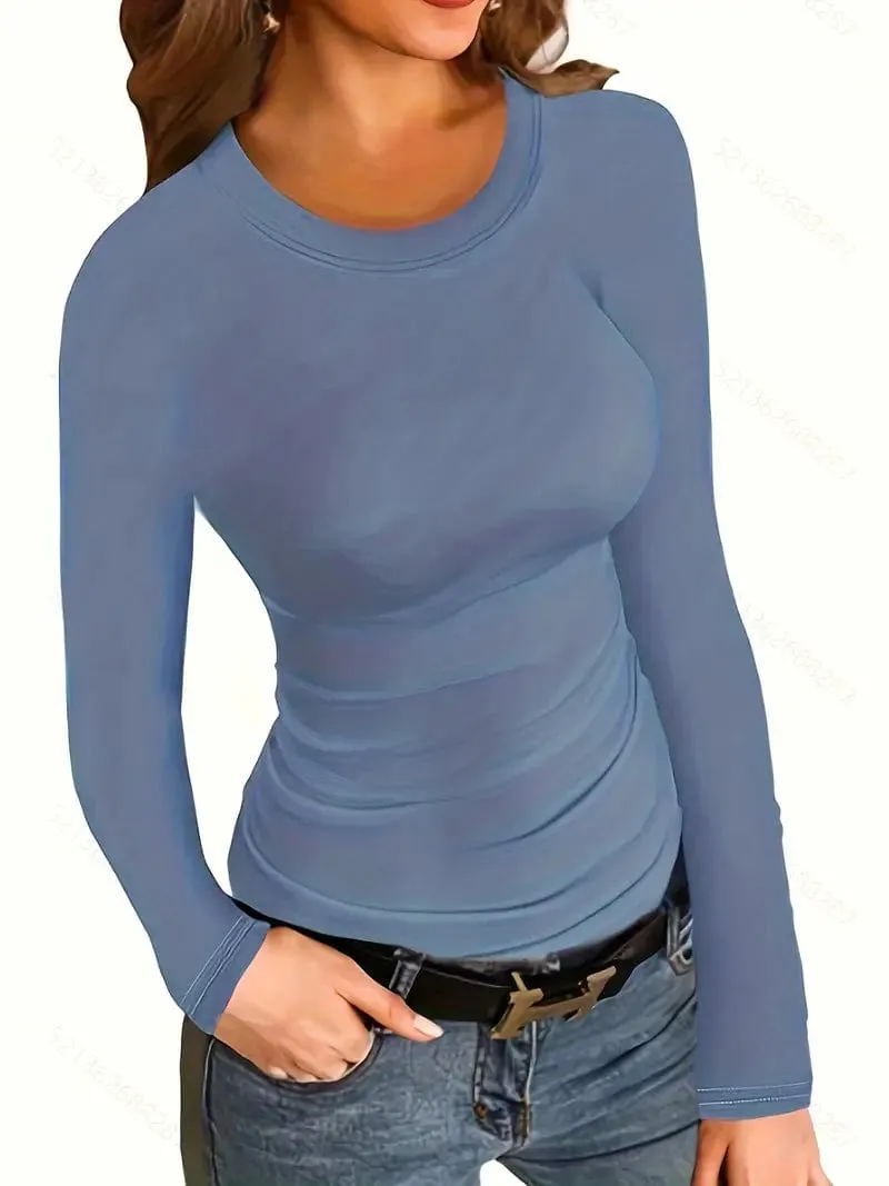 Beige Ribbed Knit Top
