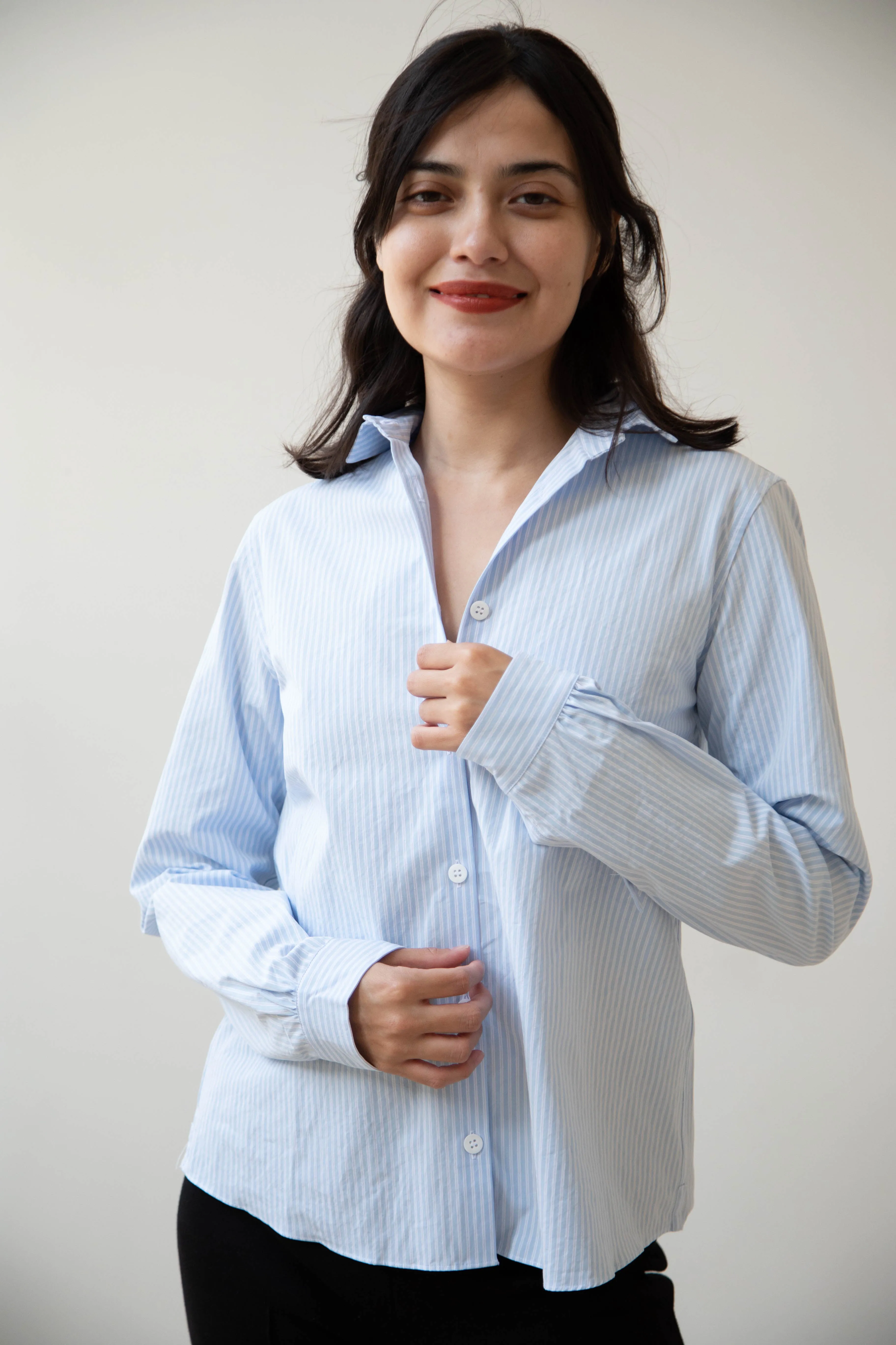 Bergfabel | Tyrol Shirt in Light Blue Stripe