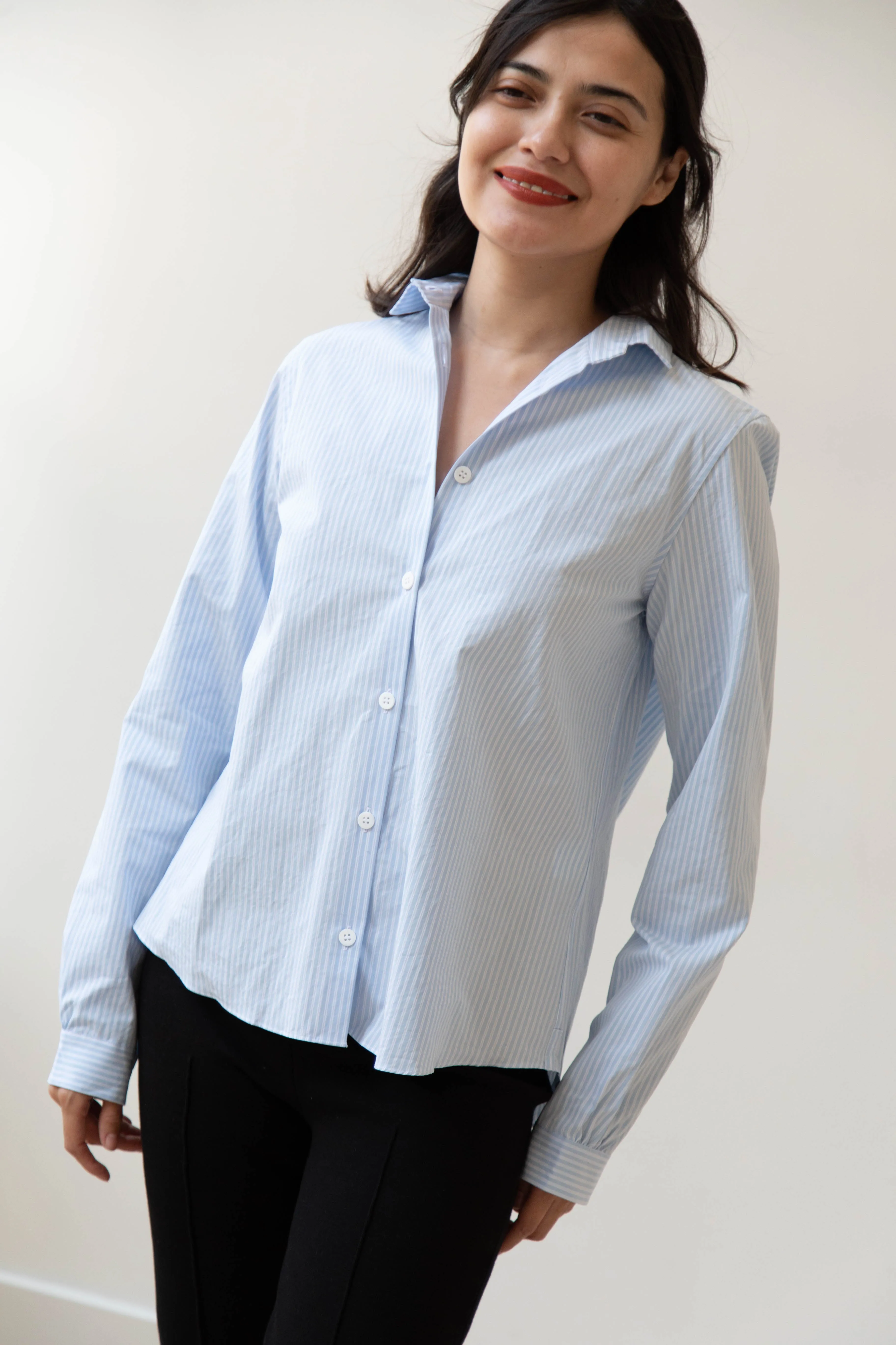 Bergfabel | Tyrol Shirt in Light Blue Stripe