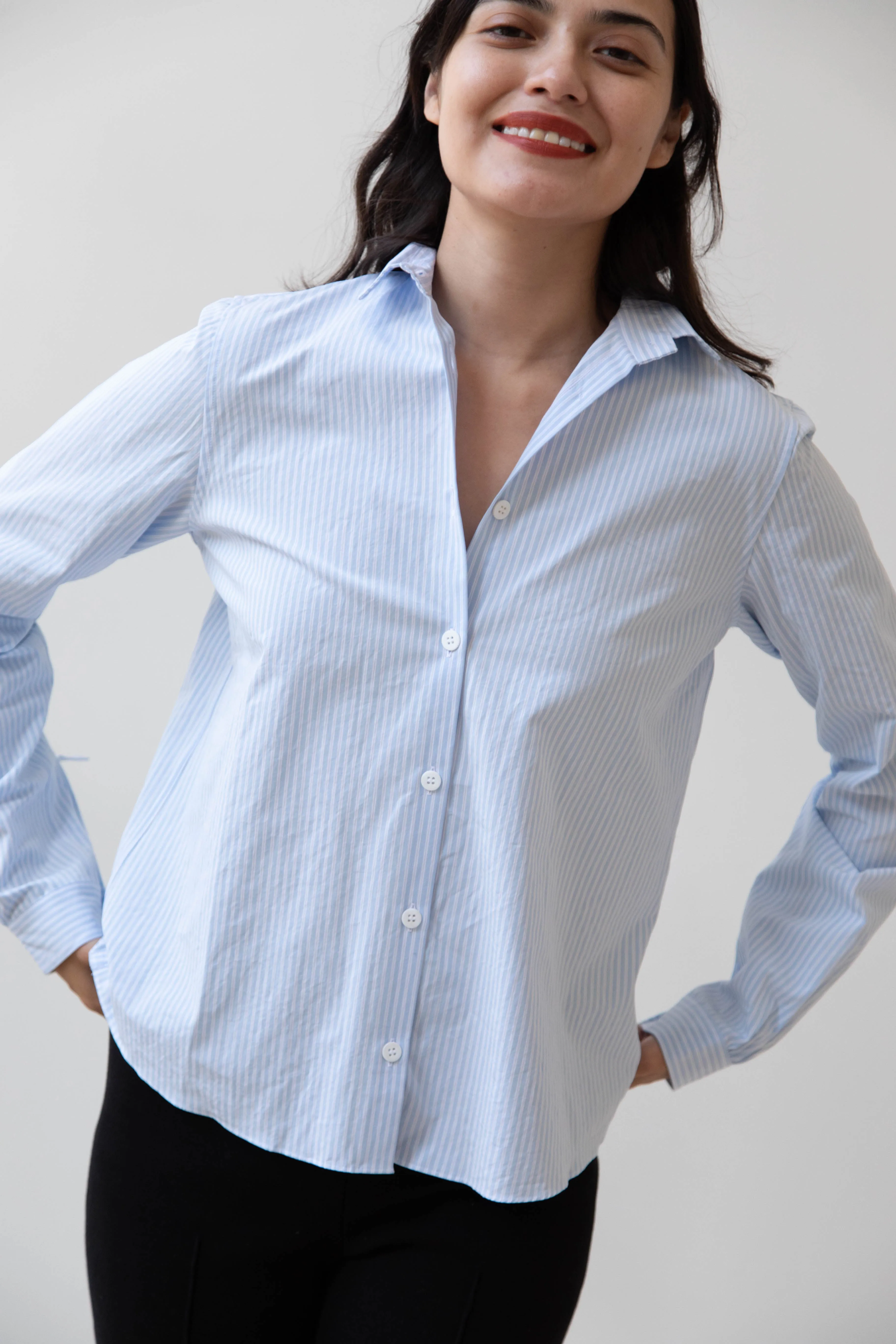 Bergfabel | Tyrol Shirt in Light Blue Stripe