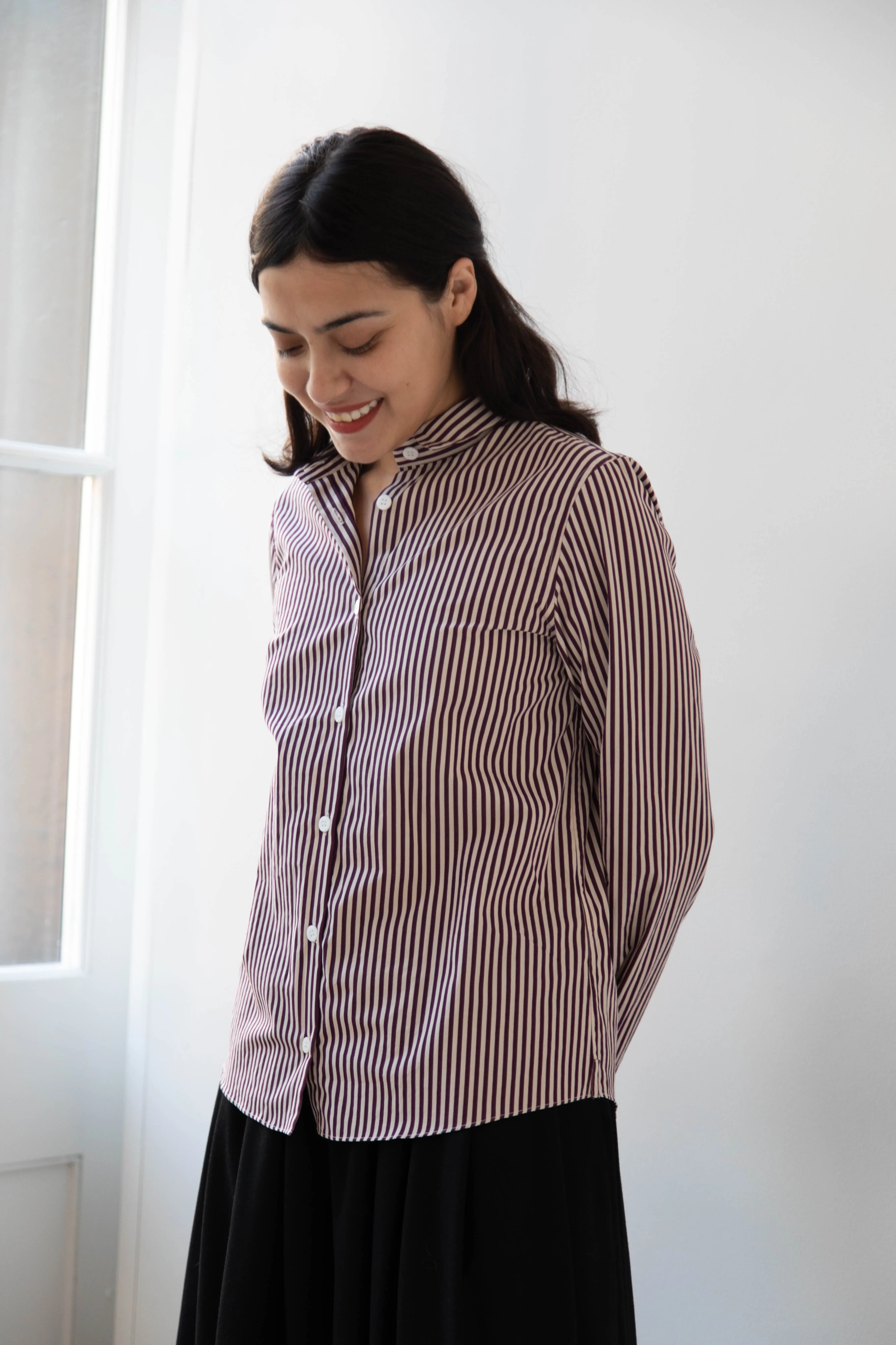 Bergfabel | Tyrol Shirt in Wine Stripe