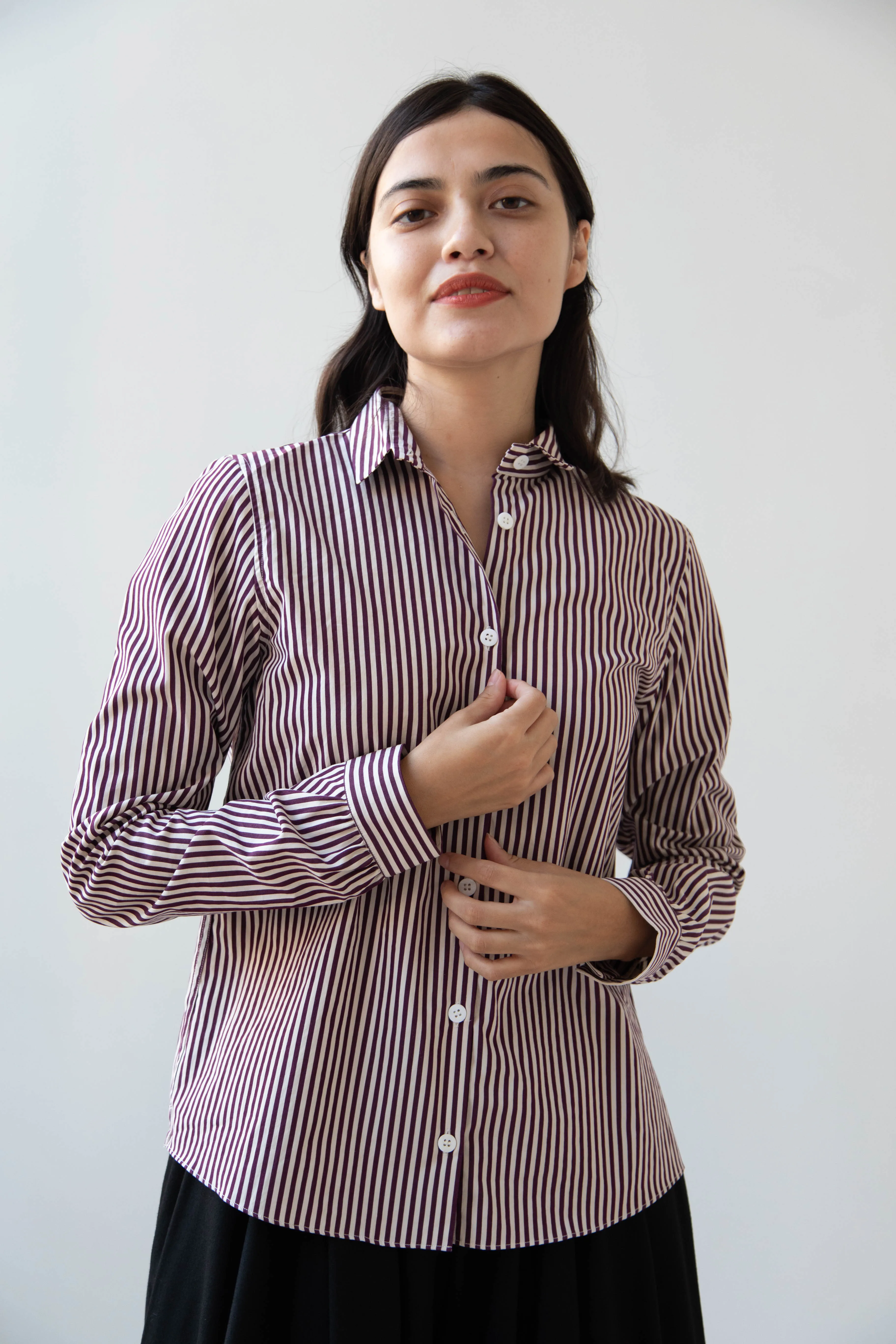 Bergfabel | Tyrol Shirt in Wine Stripe