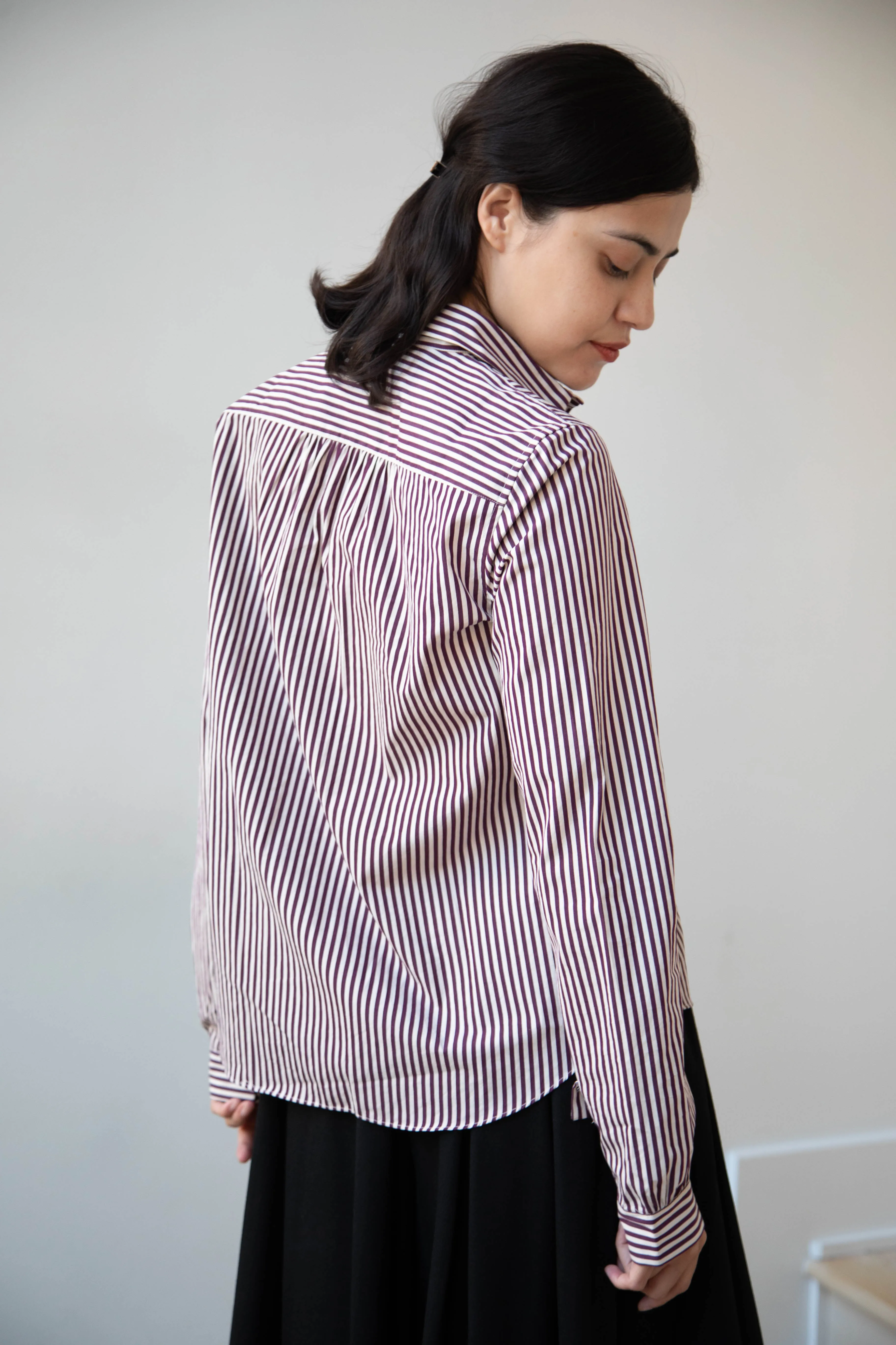 Bergfabel | Tyrol Shirt in Wine Stripe