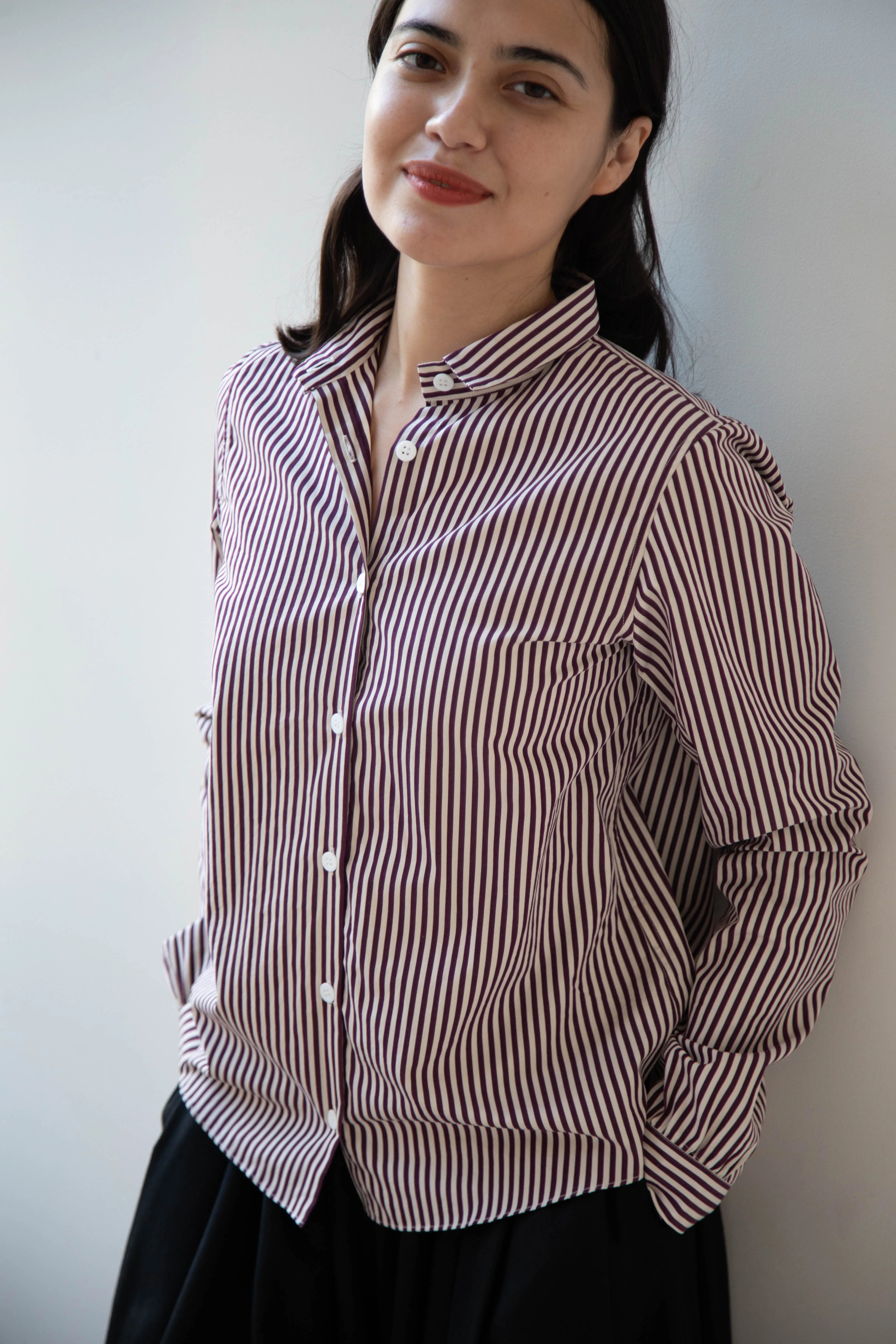 Bergfabel | Tyrol Shirt in Wine Stripe