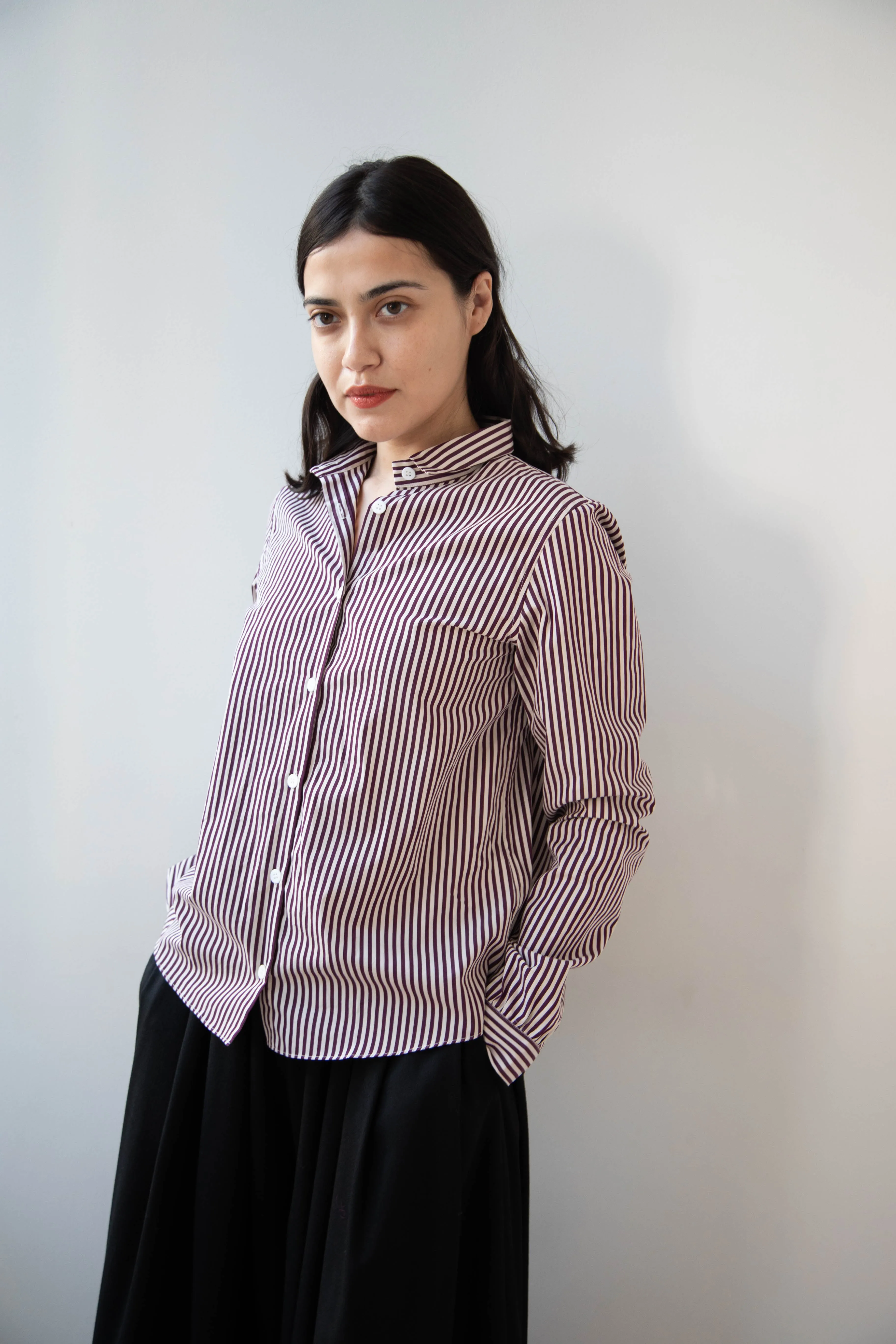 Bergfabel | Tyrol Shirt in Wine Stripe