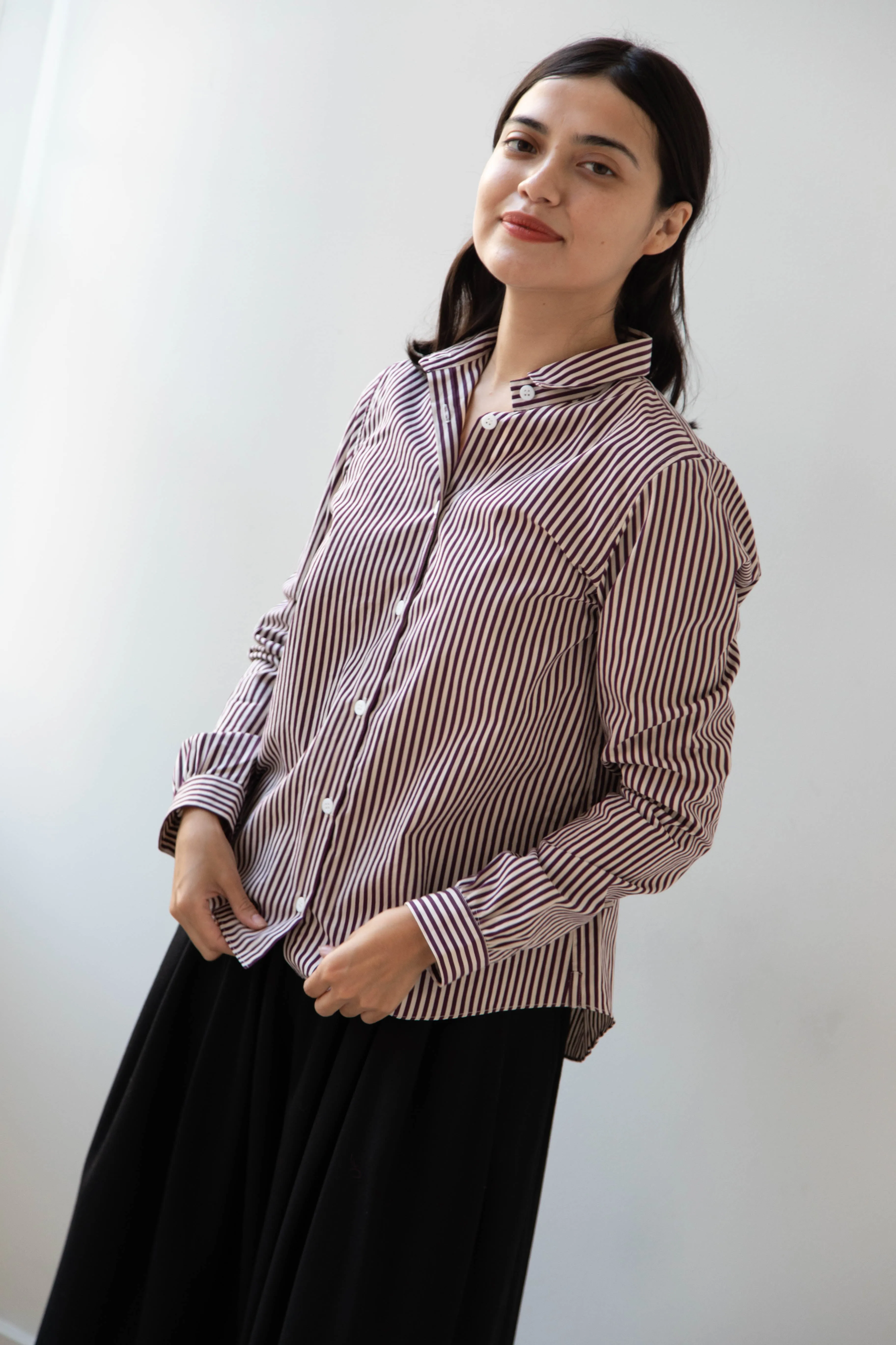 Bergfabel | Tyrol Shirt in Wine Stripe