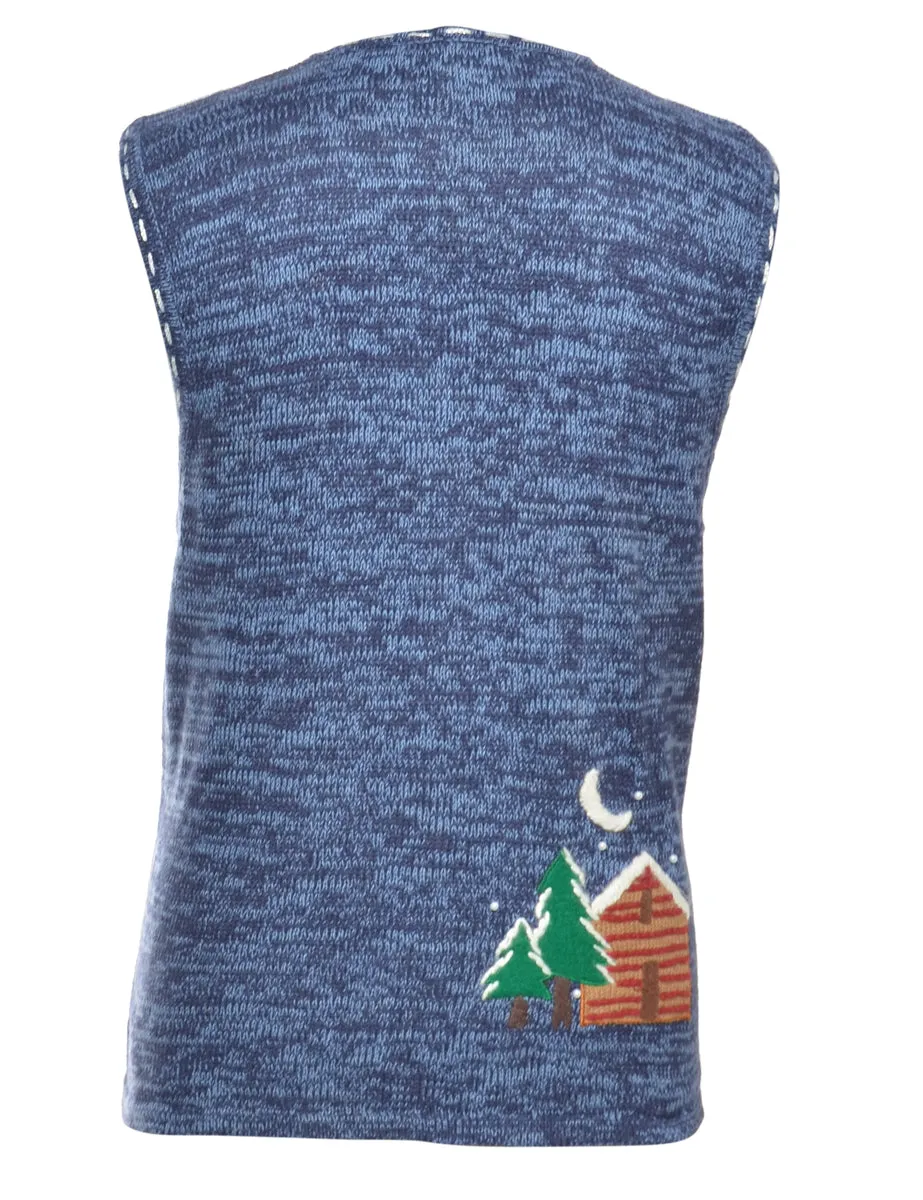 Beyond Retro Reworked Christmas Vest With Bells - M