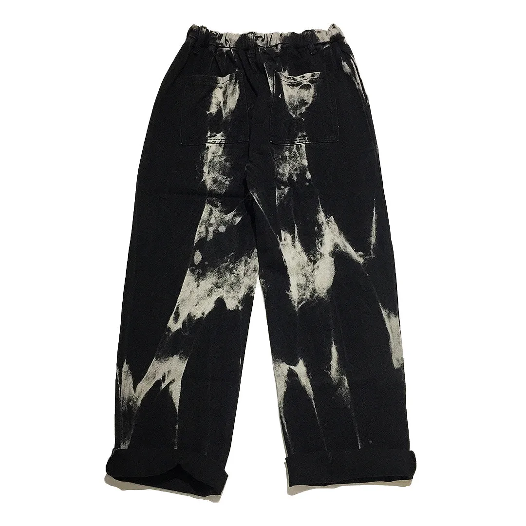 Black Bleached Denim Jeans Pants