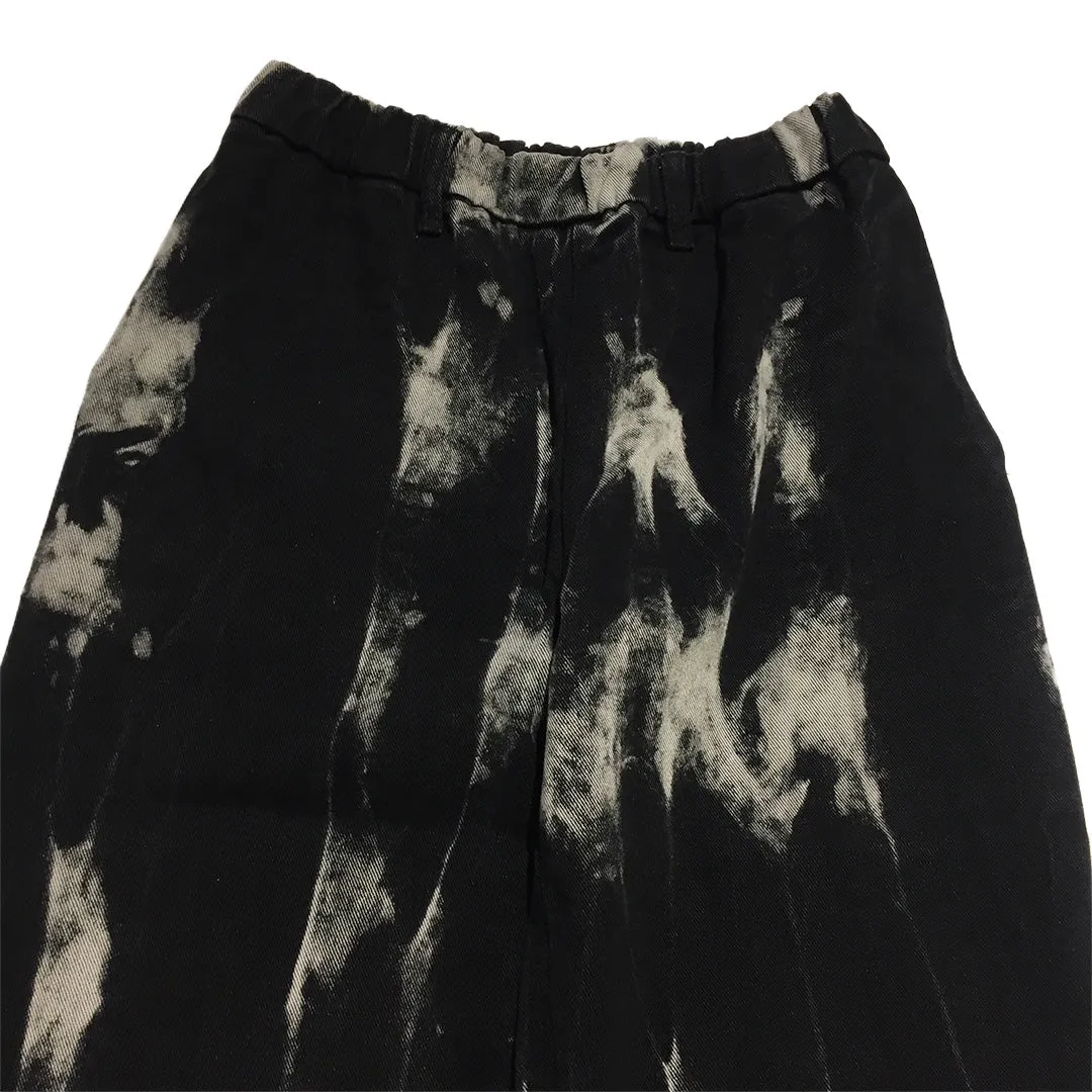 Black Bleached Denim Jeans Pants