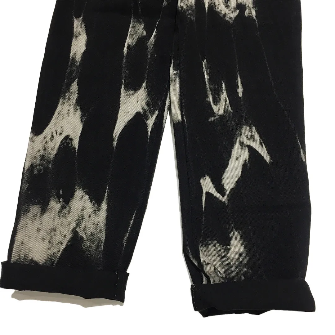 Black Bleached Denim Jeans Pants