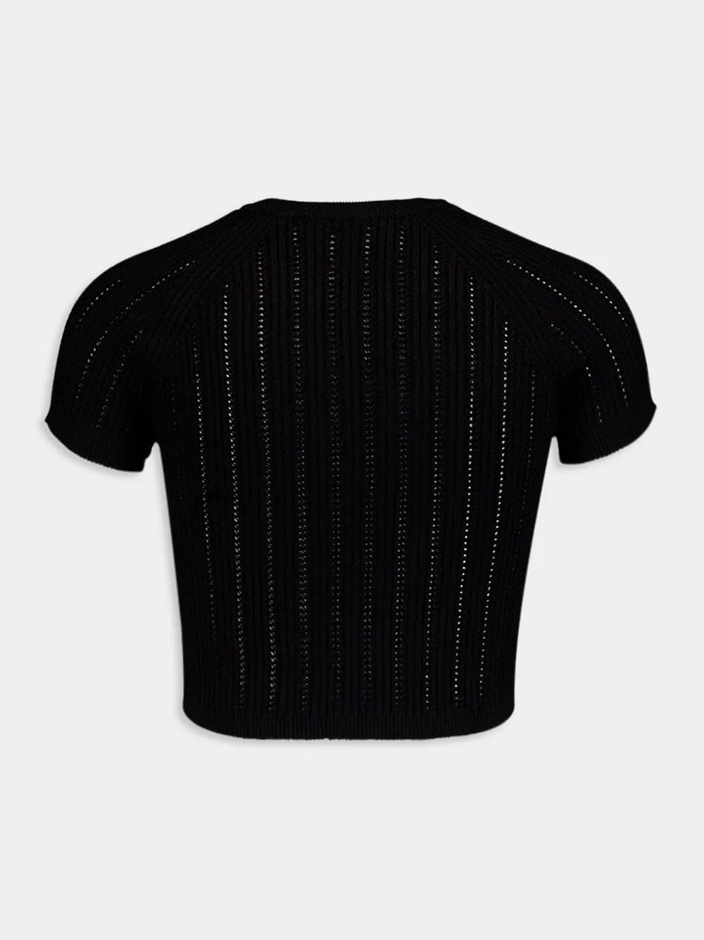 Black Buttoned Knit Top