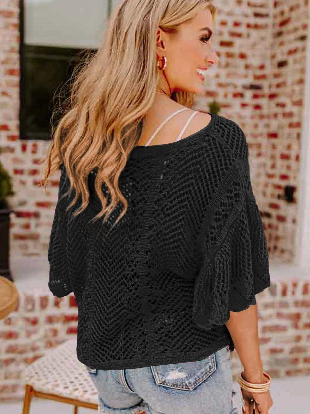 Black Knit Blouse