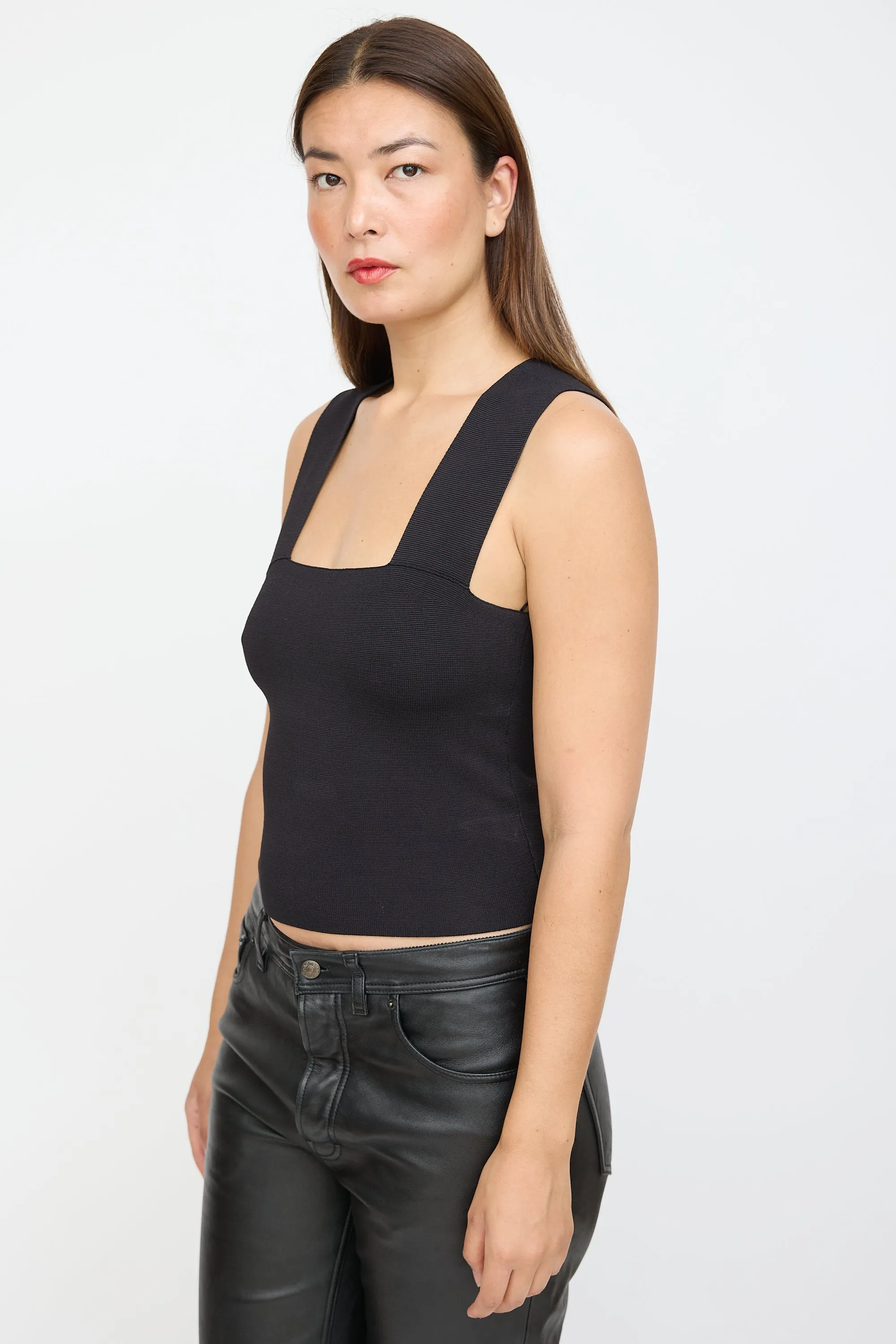 Black Knit Sleeveless Top
