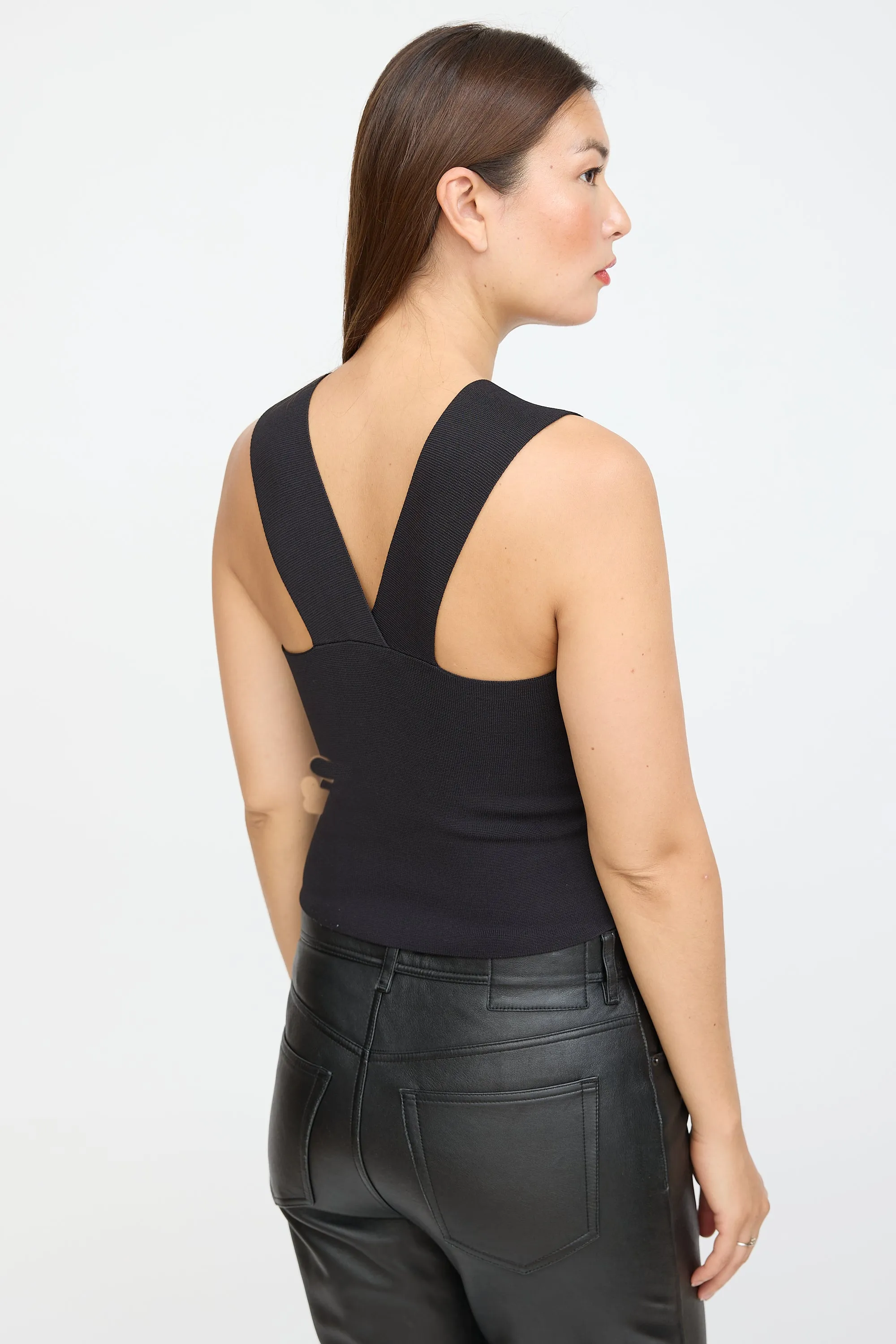 Black Knit Sleeveless Top