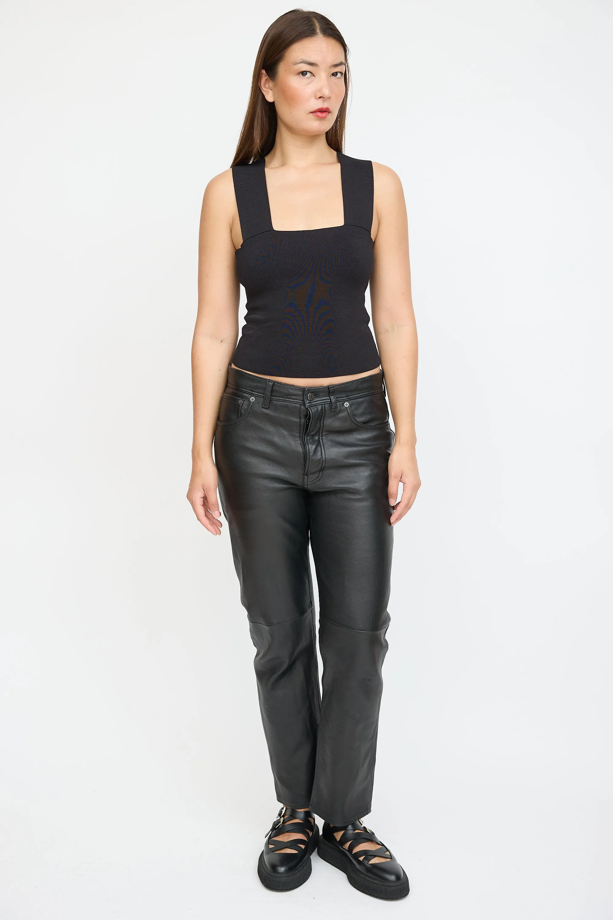 Black Knit Sleeveless Top
