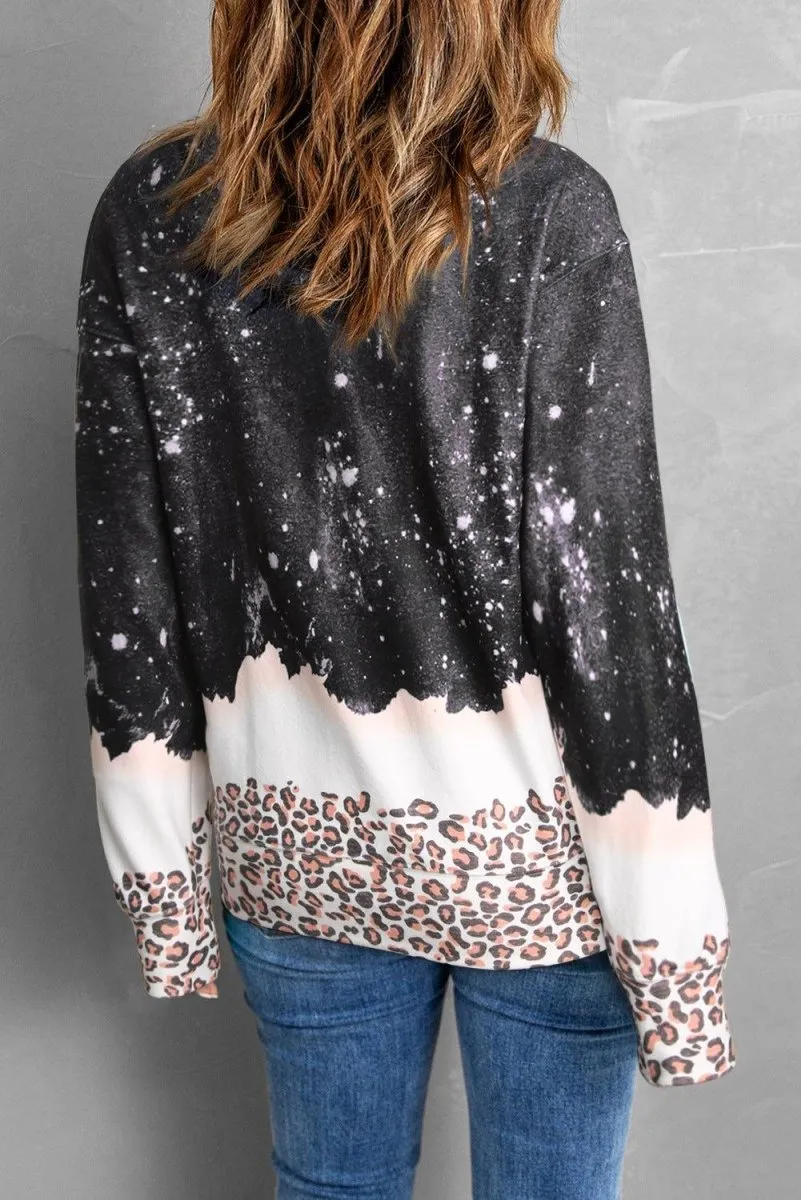 Black "TEXAS" Leopard Sweatshirt