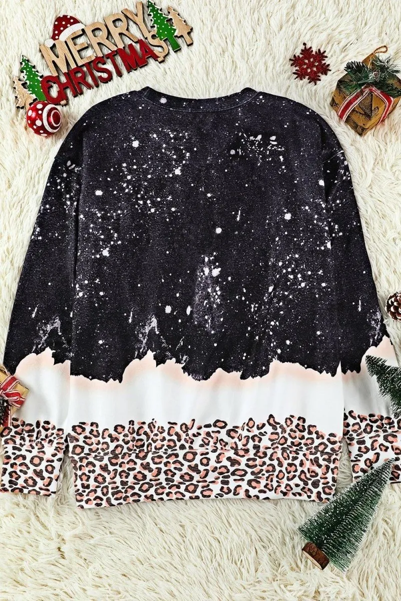 Black "TEXAS" Leopard Sweatshirt