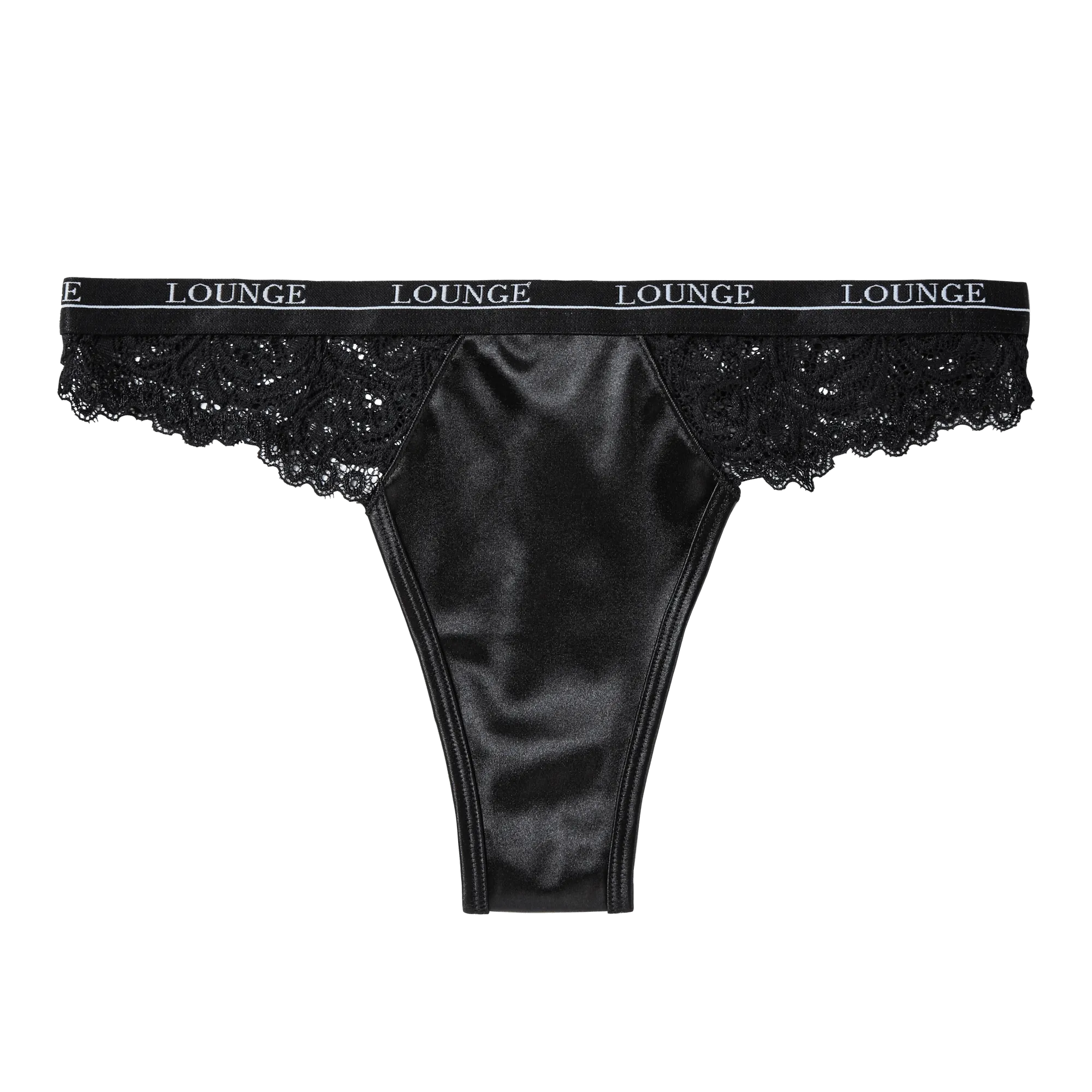 Black Silk Balcony Thong
