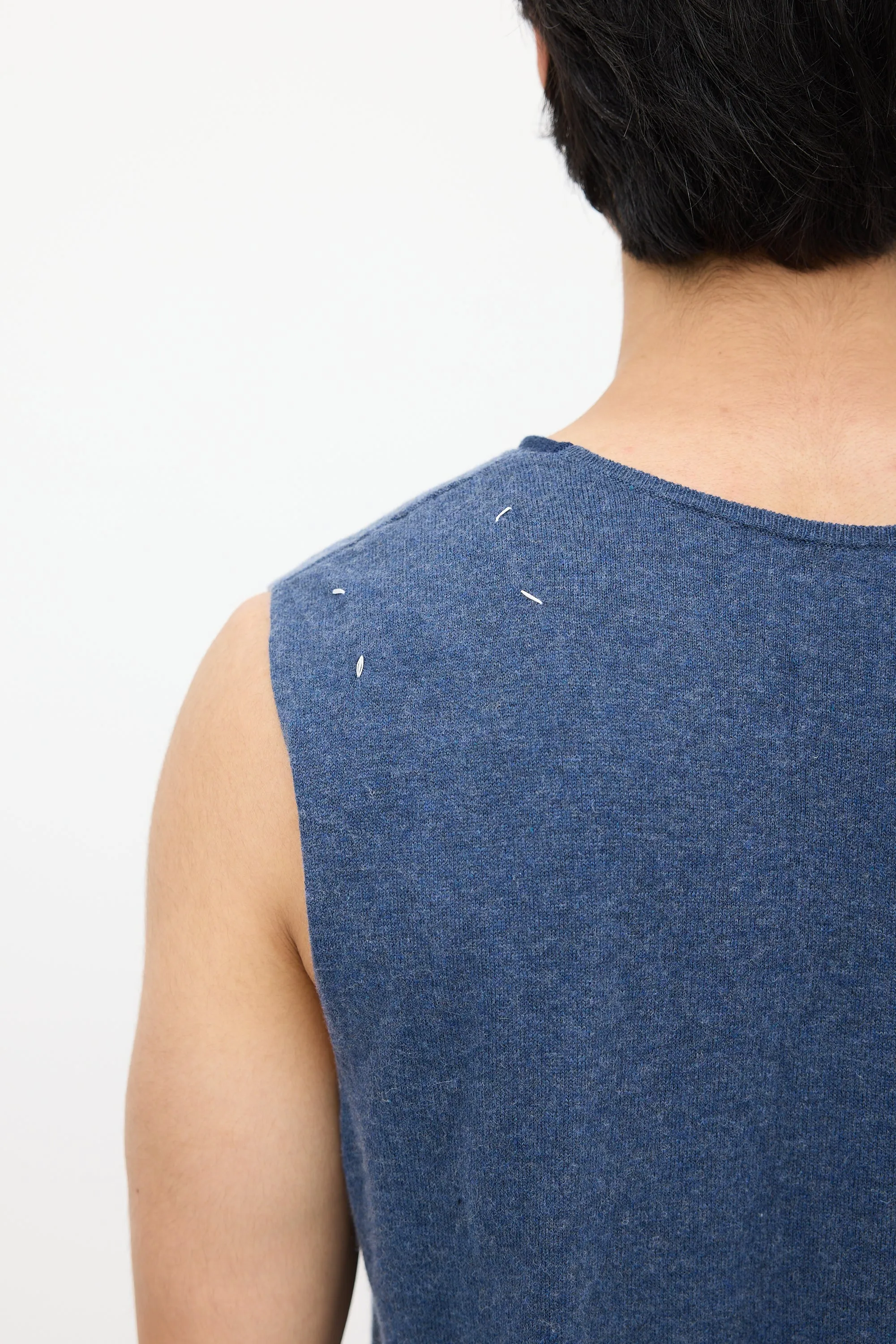 Blue Asymmetrical Knit Top