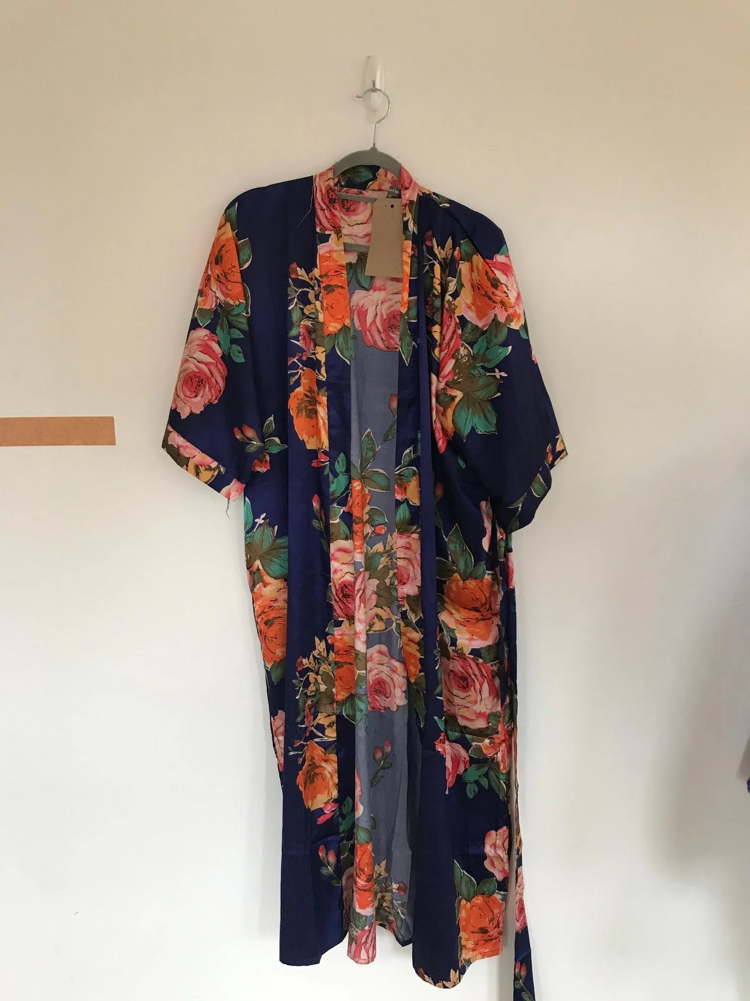 Blue Floral Kimono, Babeyond, Size 12 (Polyester)