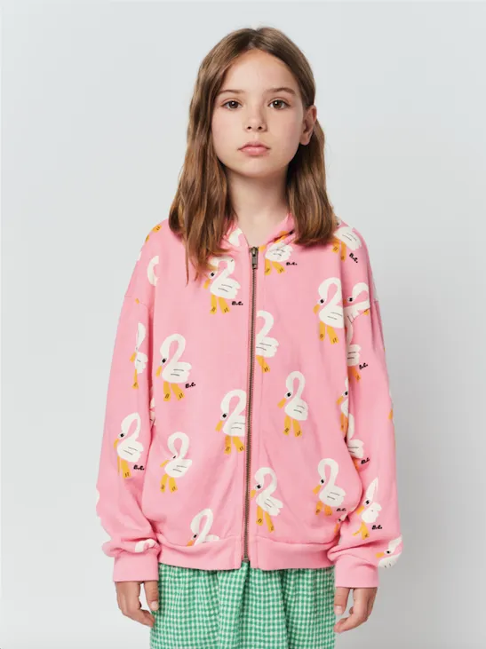 Bobo Choses Pelican AOP Print Zipped Hoodie