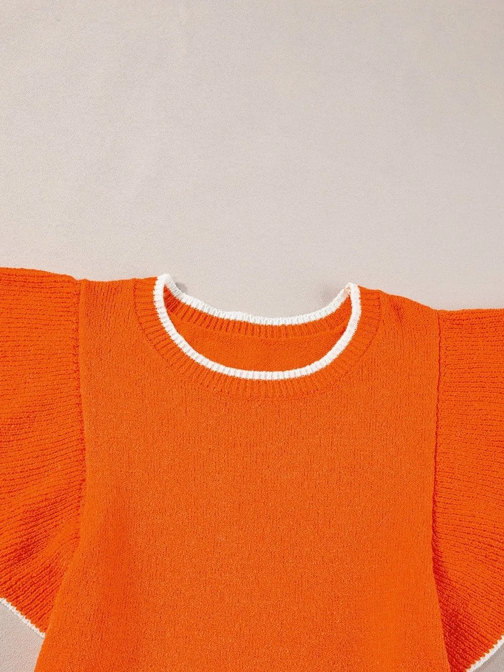 Bohemian Ruffle Sleeve Knit Top