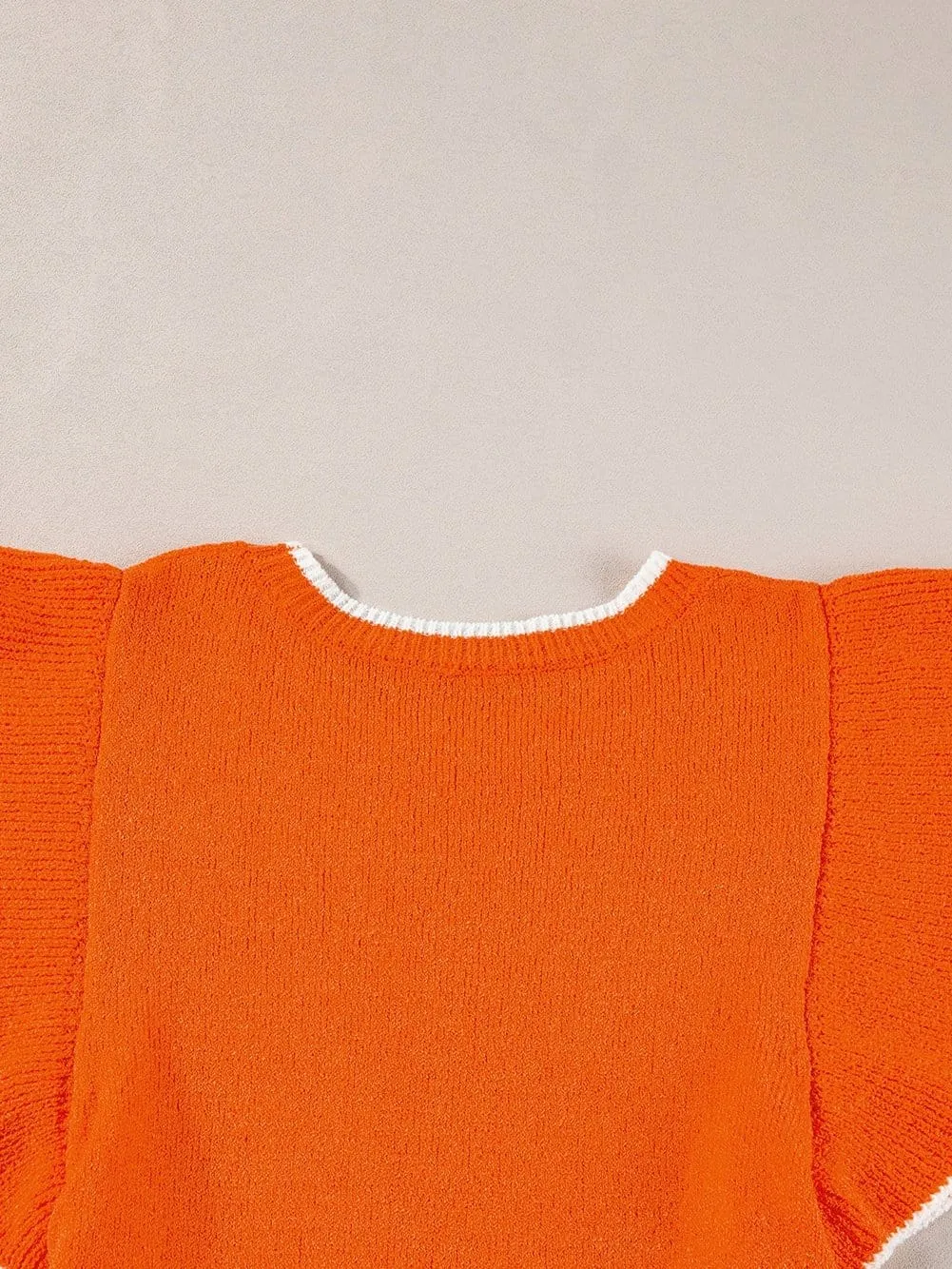 Bohemian Ruffle Sleeve Knit Top