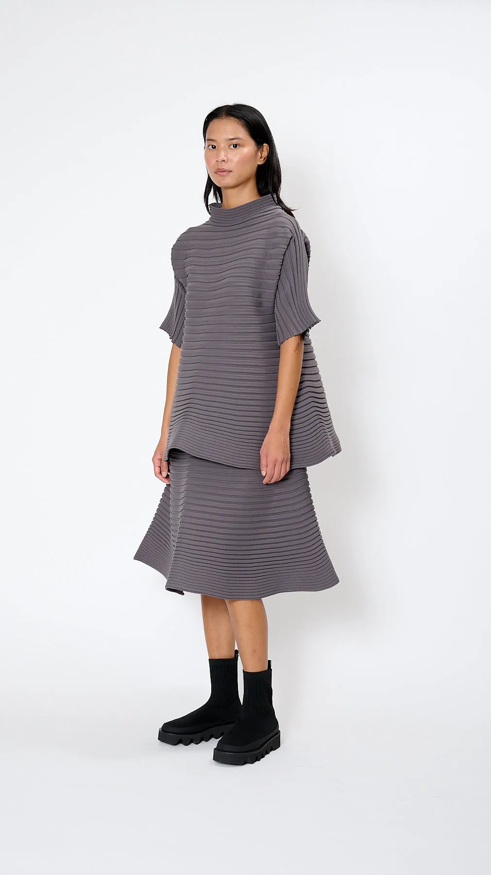 Bounce Knit Top in Gray